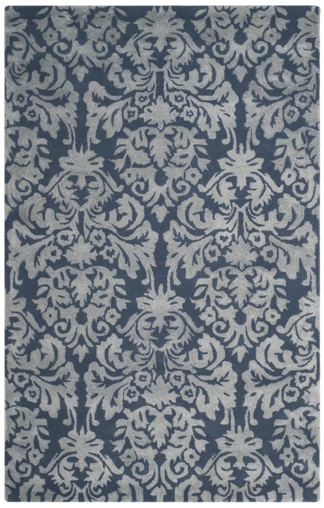 Bella BEL156 Hand Tufted Area Rug - Navy/Grey - 5'x8' - Safavieh.