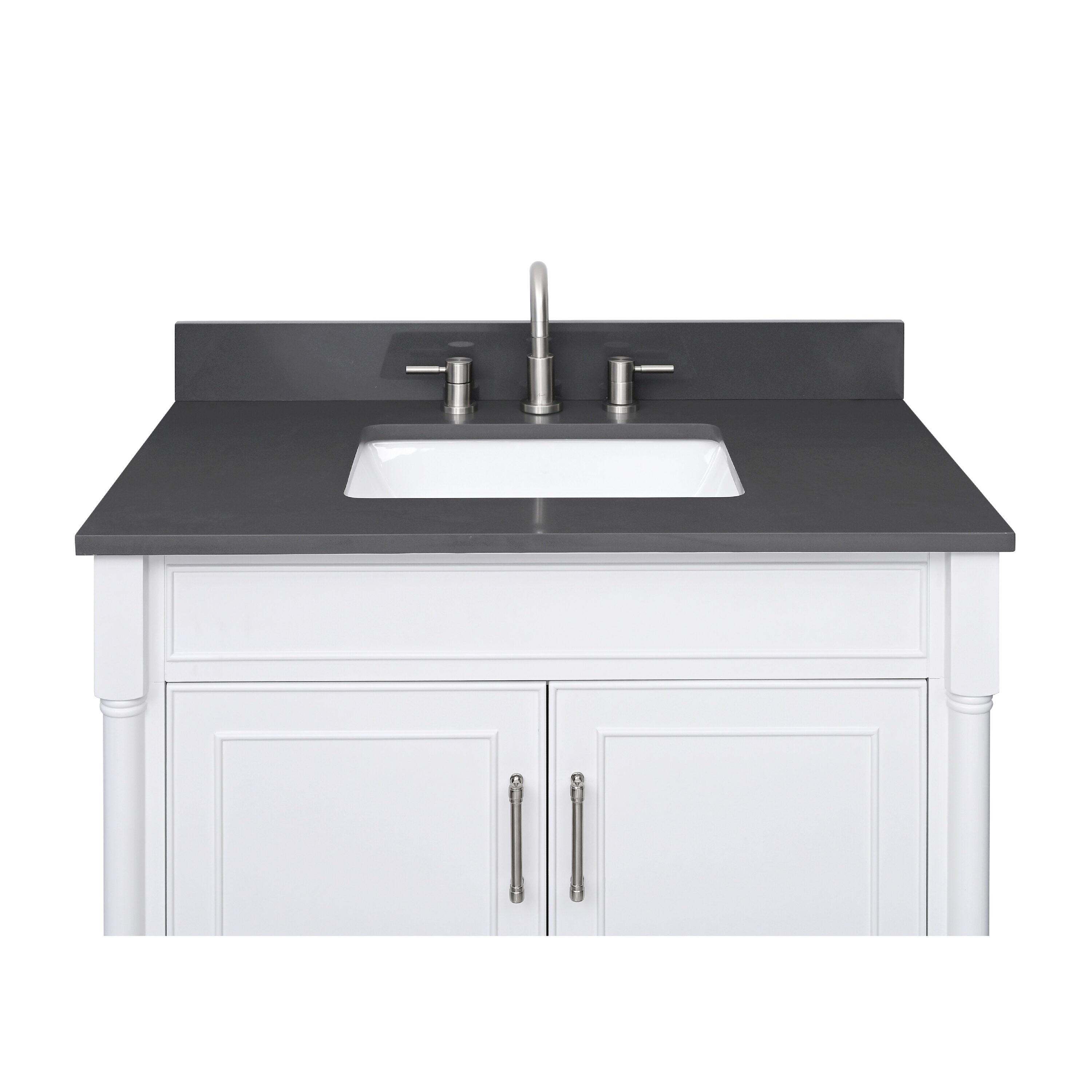 37'' Quartz Single Bathroom Vanity Top with Sink