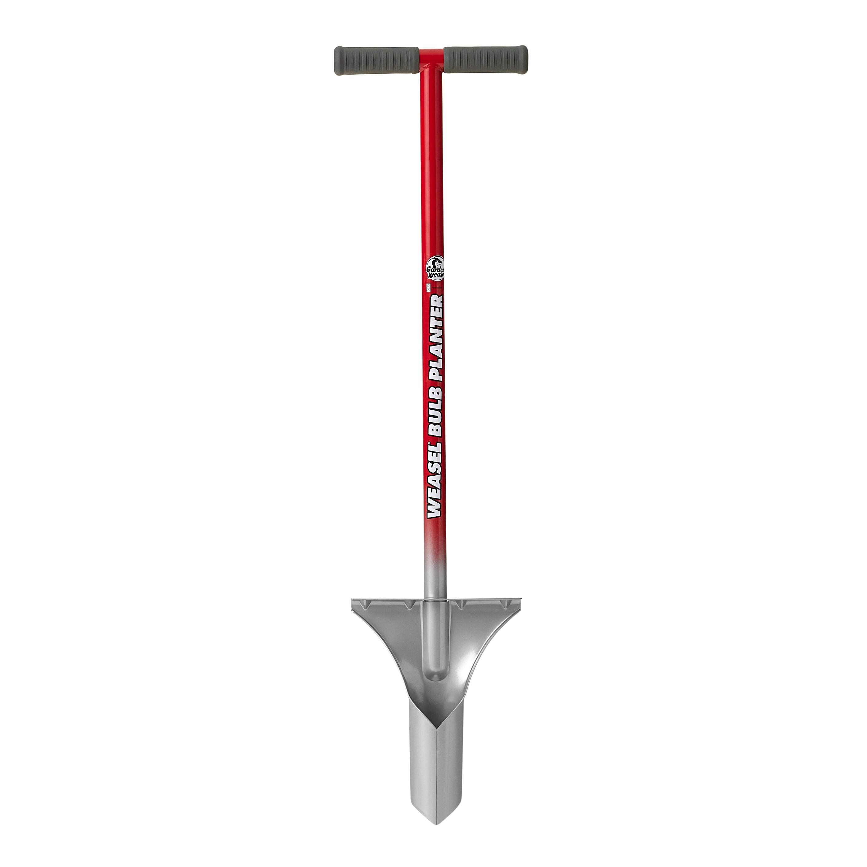 Red and Silver Carbon Steel Long Handle Bulb Planter