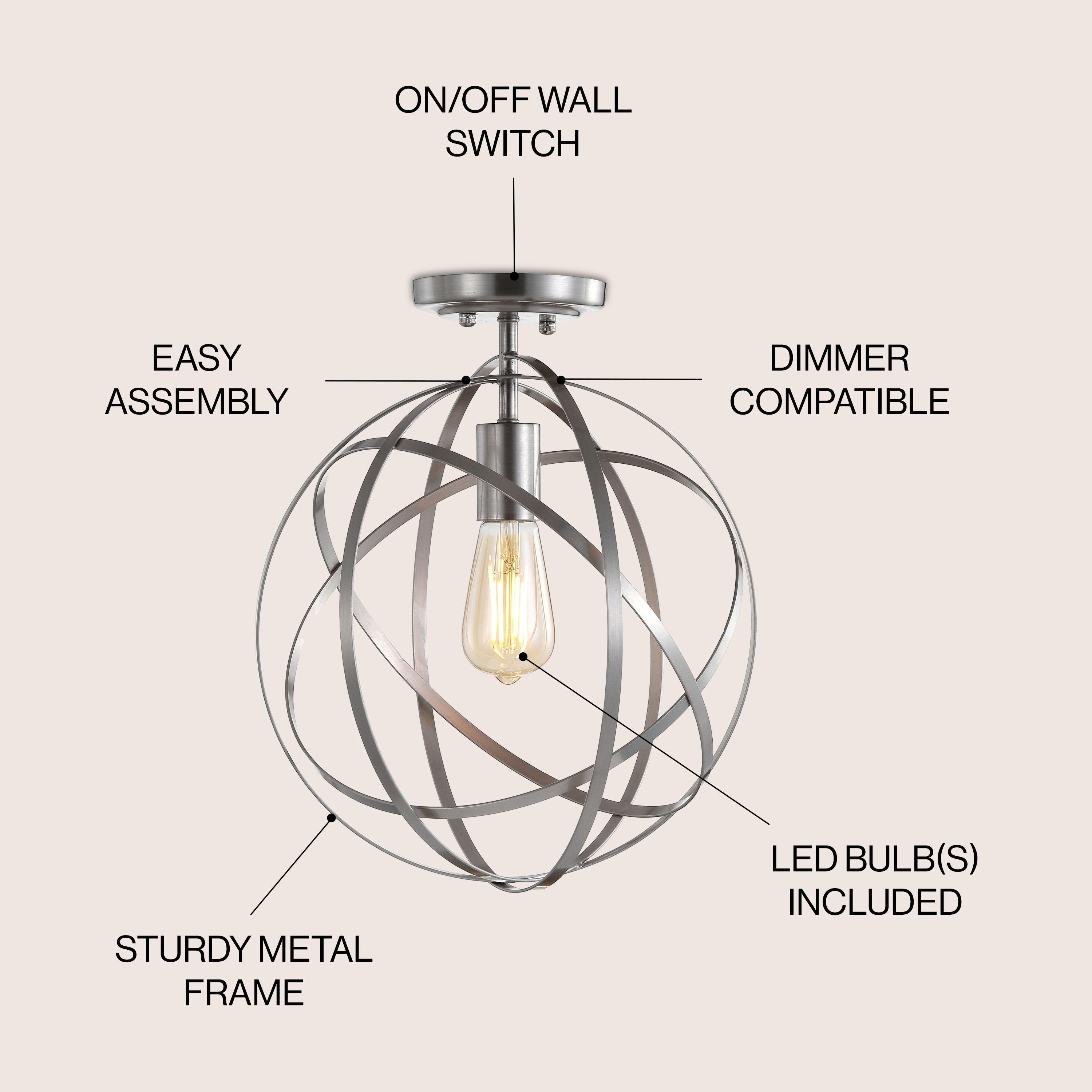 Alma 13" Metal LED Flush Mount, Nickel