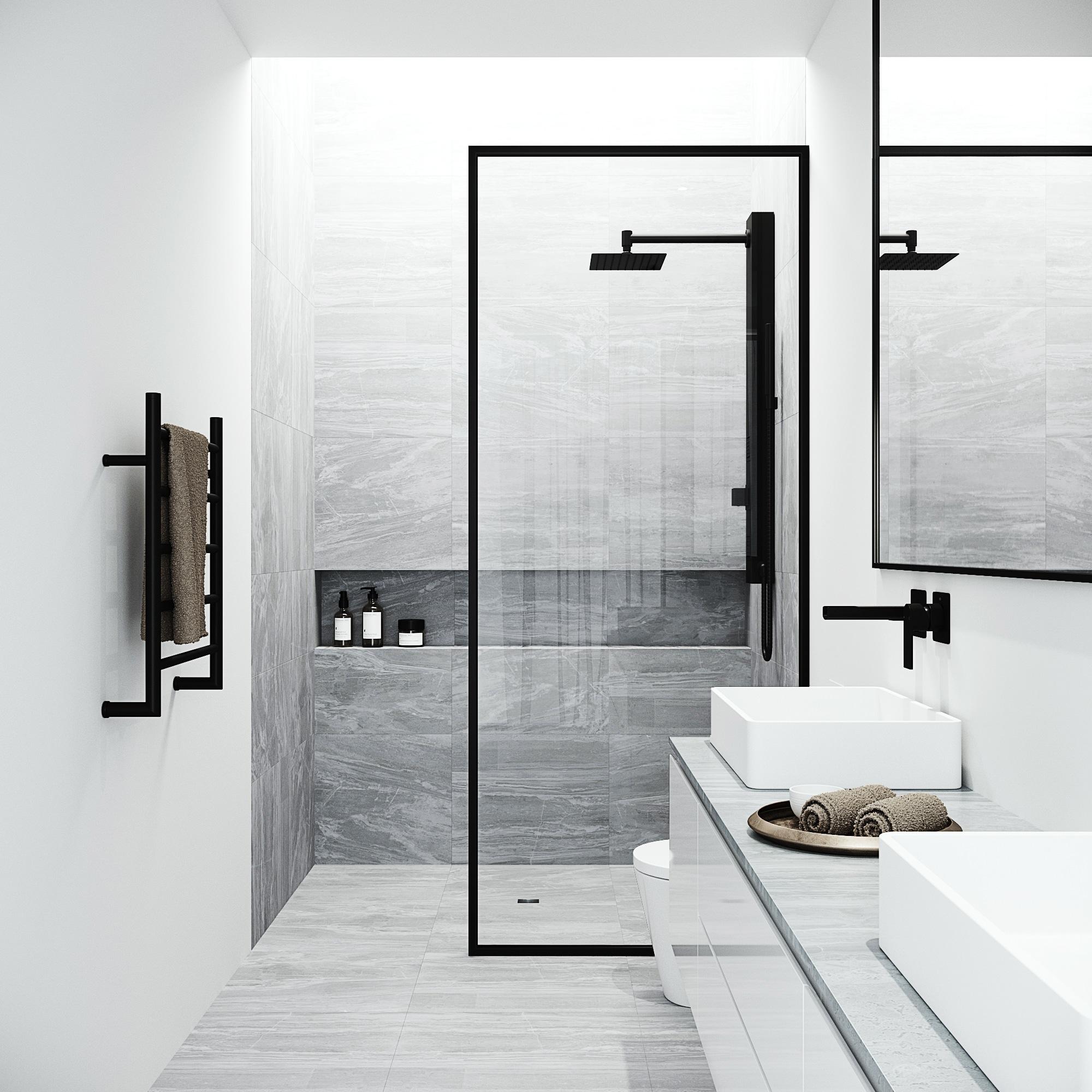 Orchid 39" H X 4" W 2-Jet Shower System with Hand Wand - Requires existing shower head connection