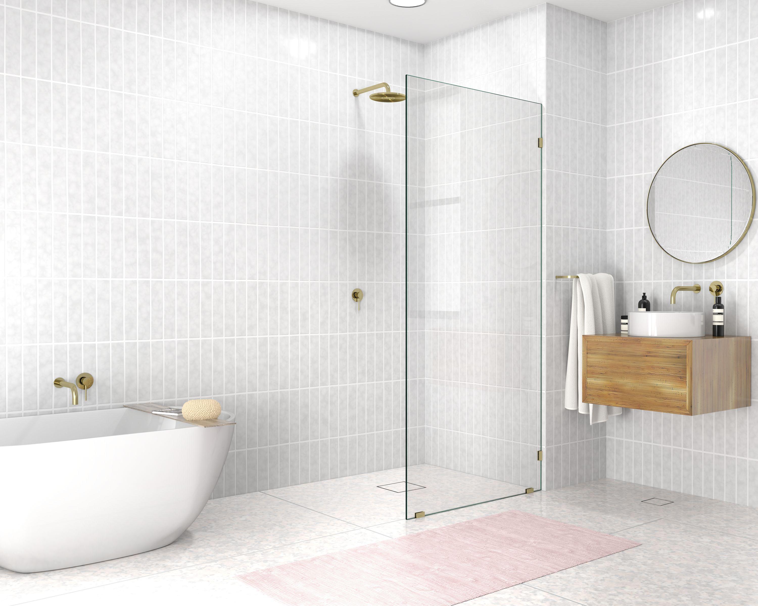 Vela 36 in. x 78 in. Fully Frameless Single Fixed Shower Panel