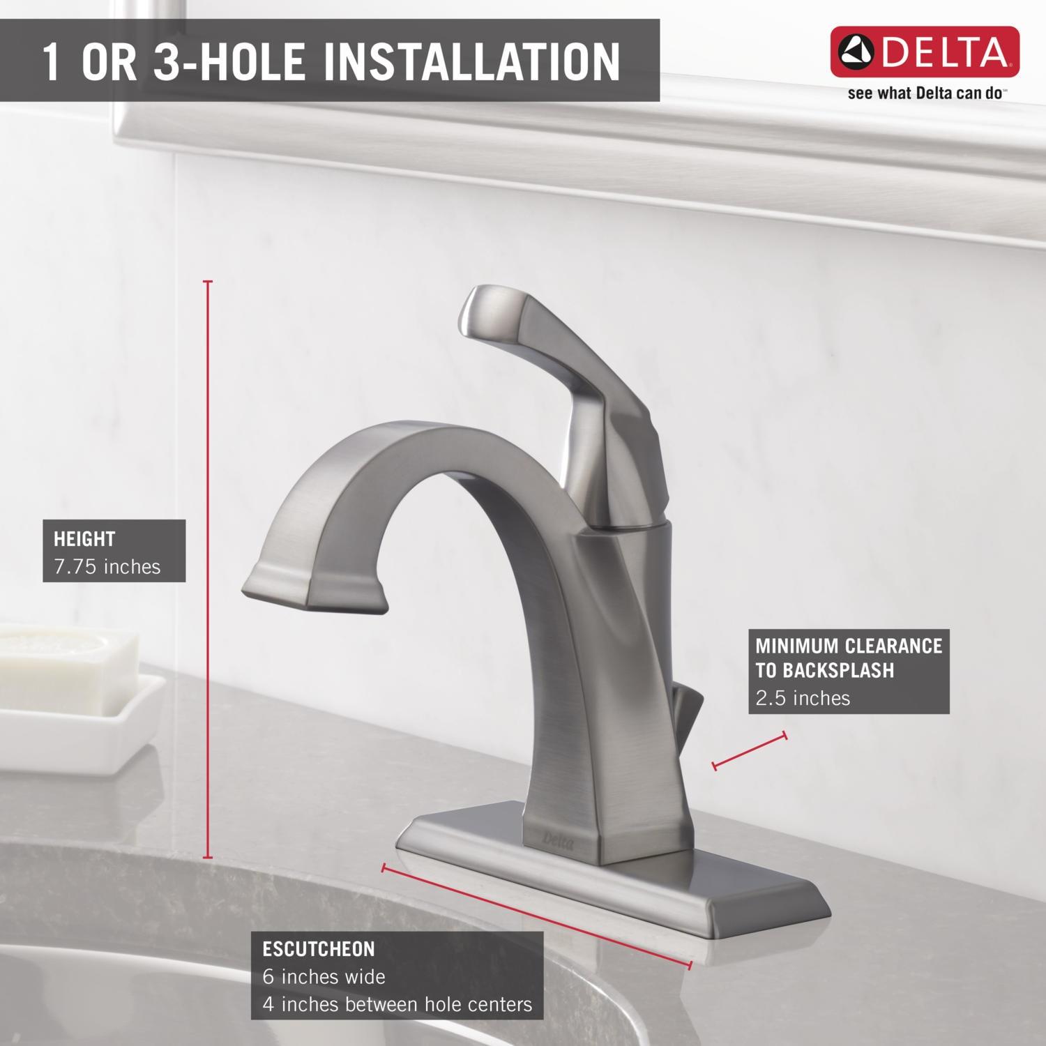 Dryden Single Hole Bathroom Faucet with Drain Assembly, Single Handle Bathroom Sink Faucet