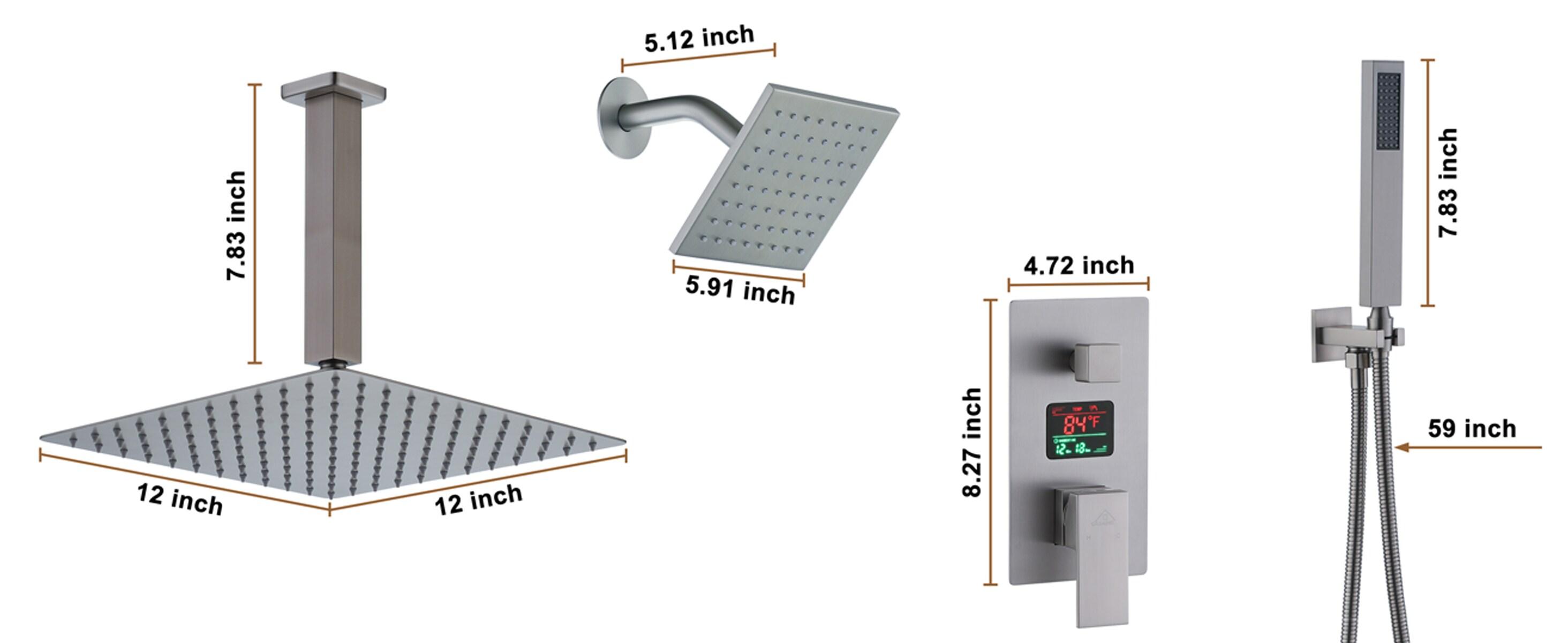 CASAINC All-In-One Kit with Rough in-Valve CS3602-12BG