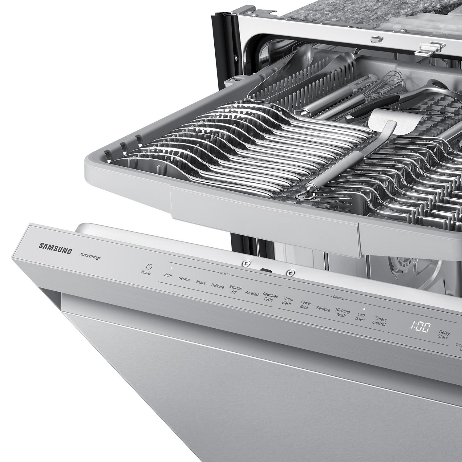 Samsung 24" 46 dBA ENERGY STAR Certified Smart Built-in Top Control Dishwasher with Adjustable Rack