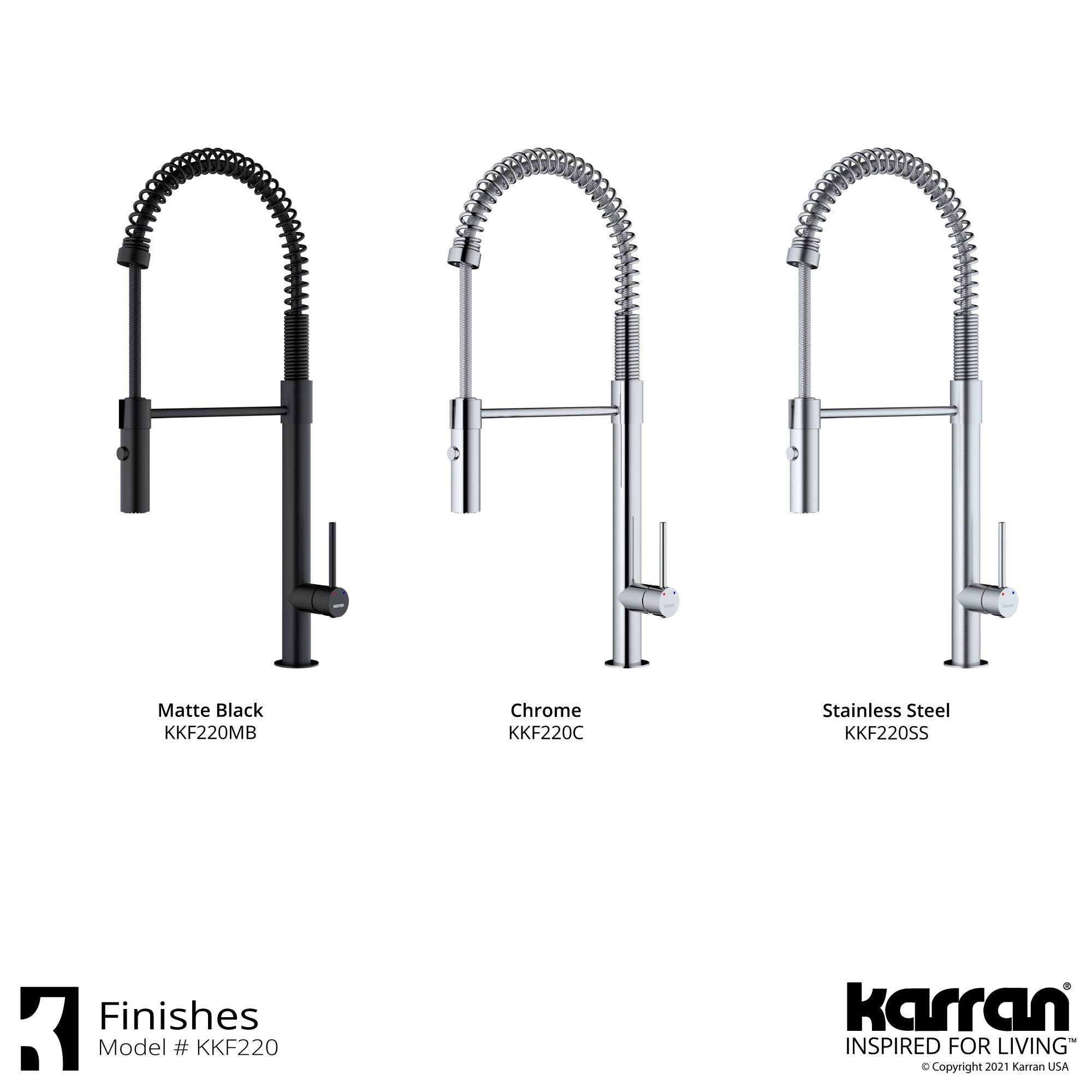 Karran Bluffton Single Handle Pull Down Sprayer Kitchen Faucet