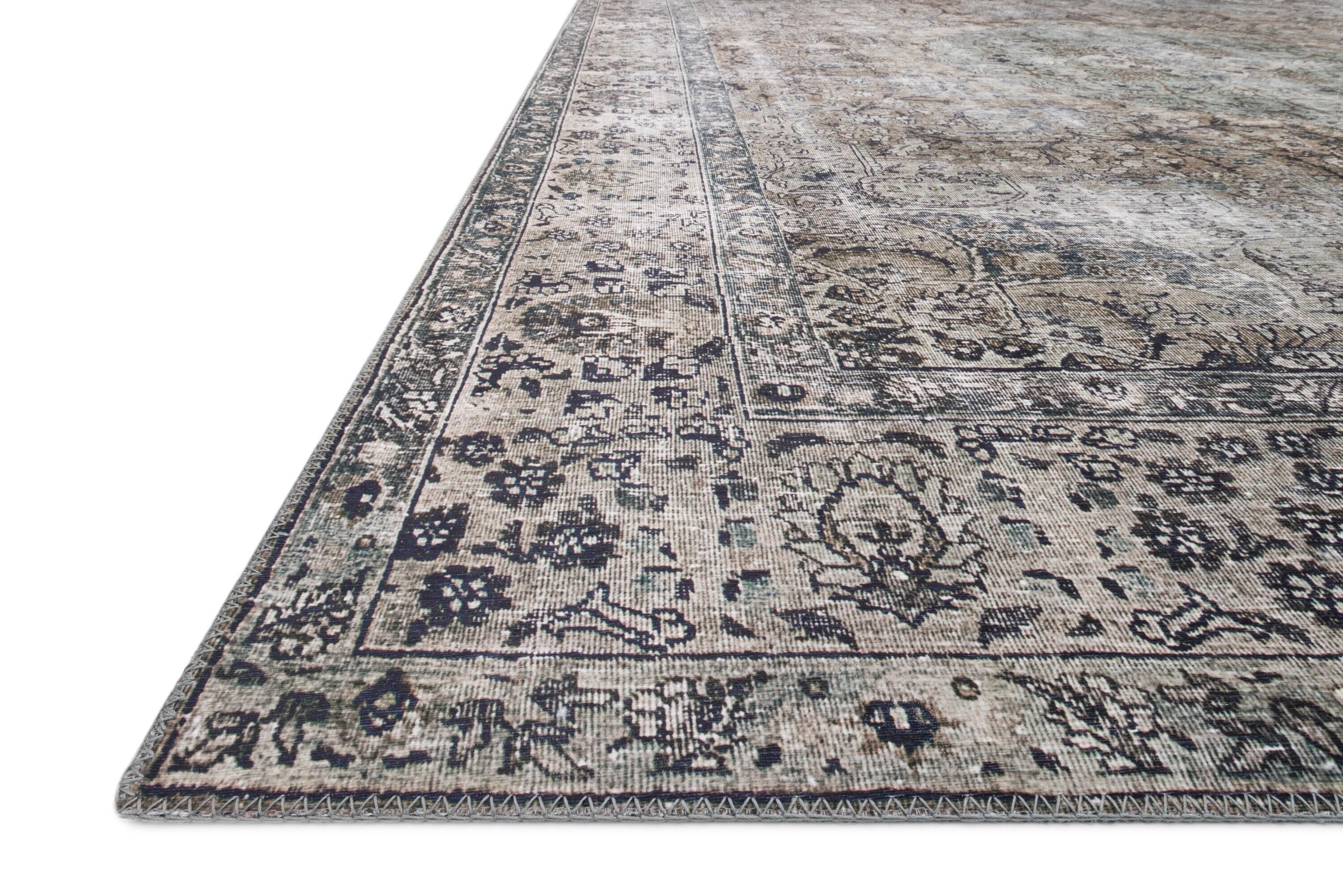 Loloi II Layla Printed Oriental Distressed Taupe / Stone Area Rug