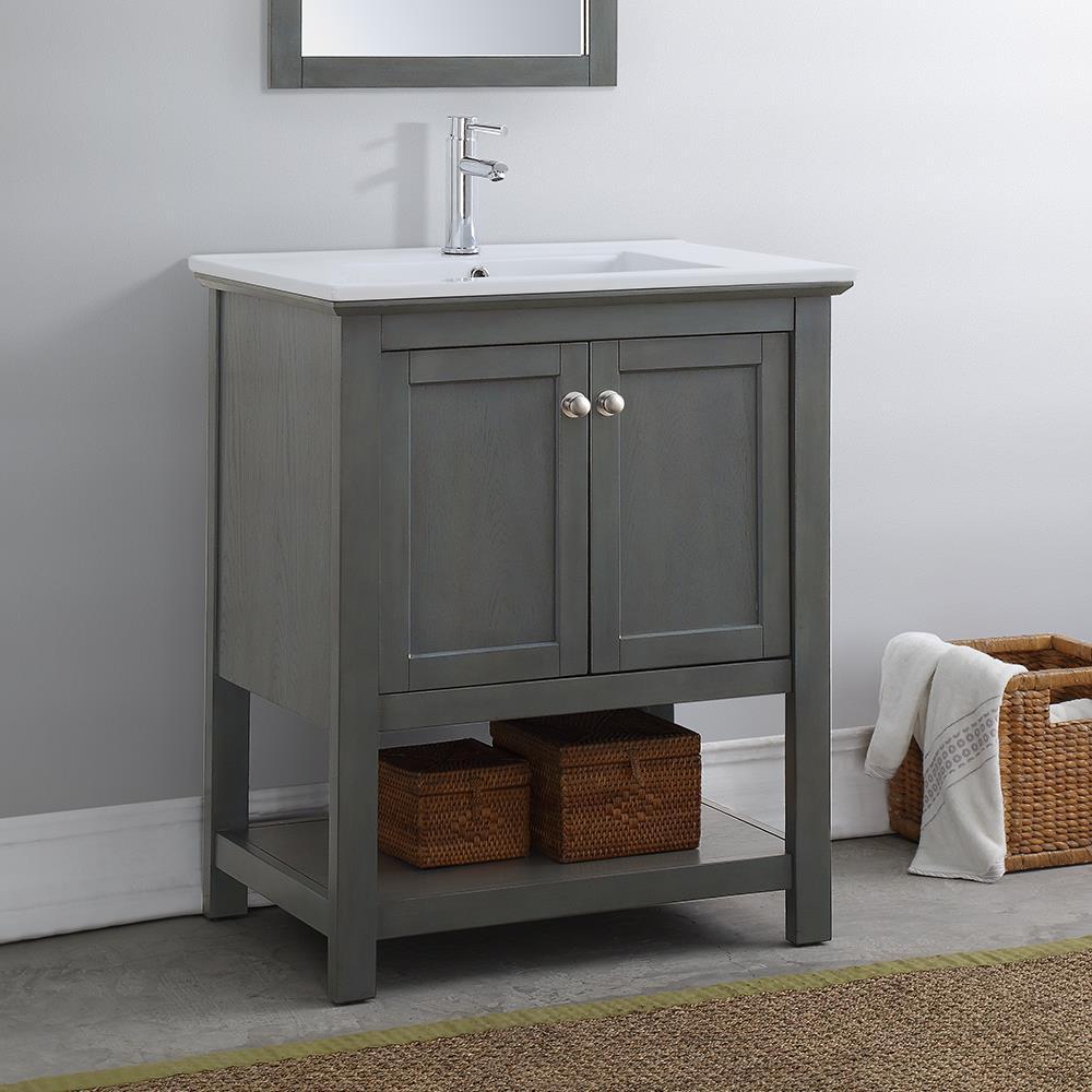 Manchester 30" Freestanding Single Sink Bathroom Vanity with Integrated Sink (Faucet Not Included)