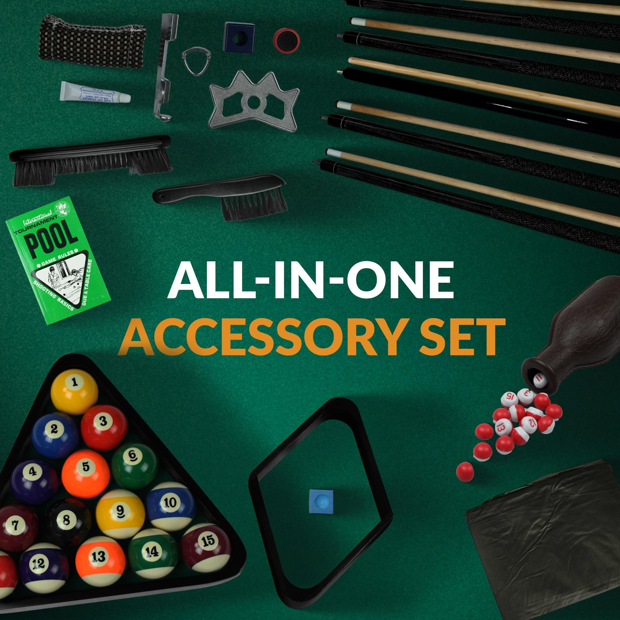 2'54'' Deluxe Black Billiards Accessory Kit