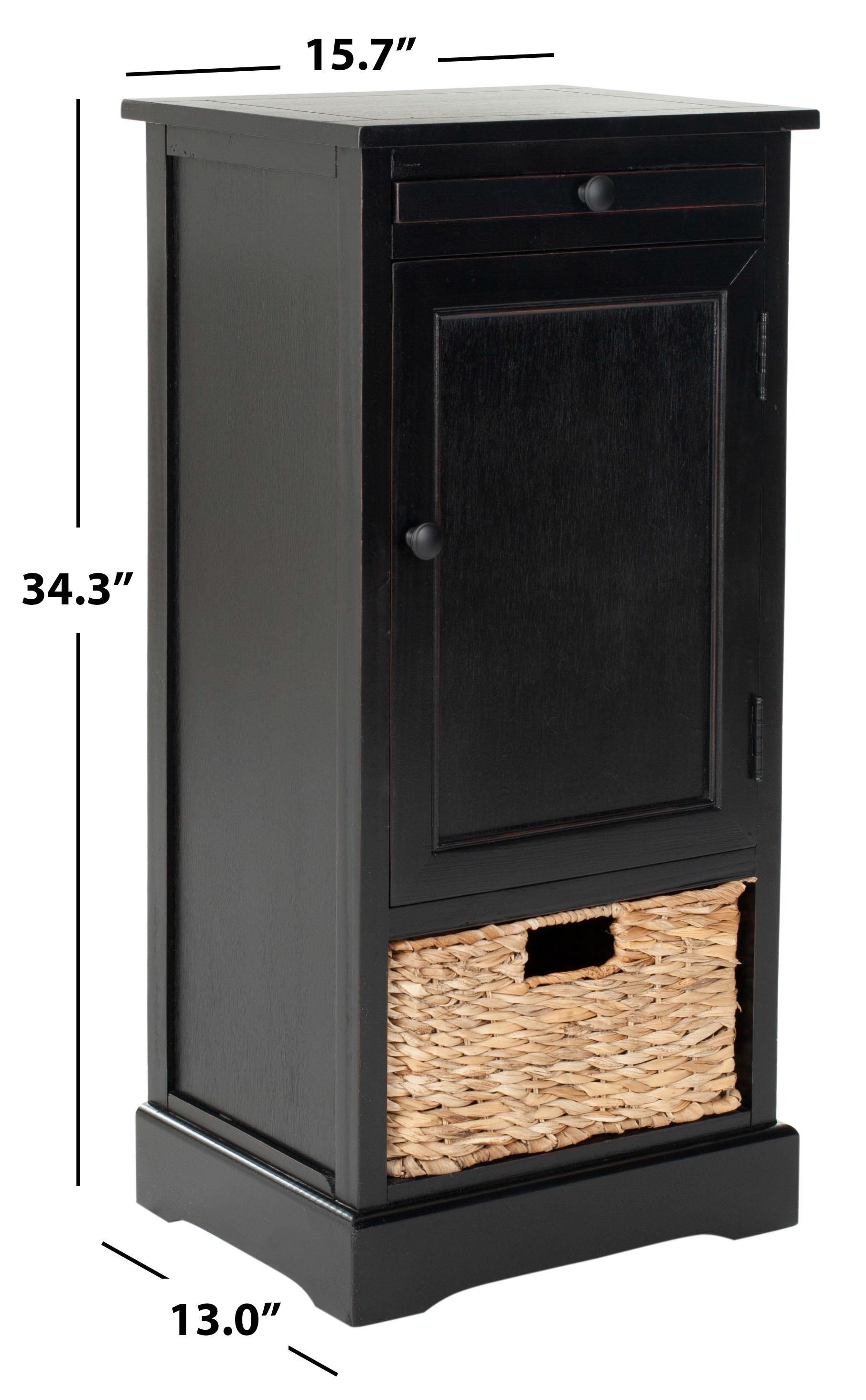 Raven Tall Storage Unit - Distressed Black - Safavieh.