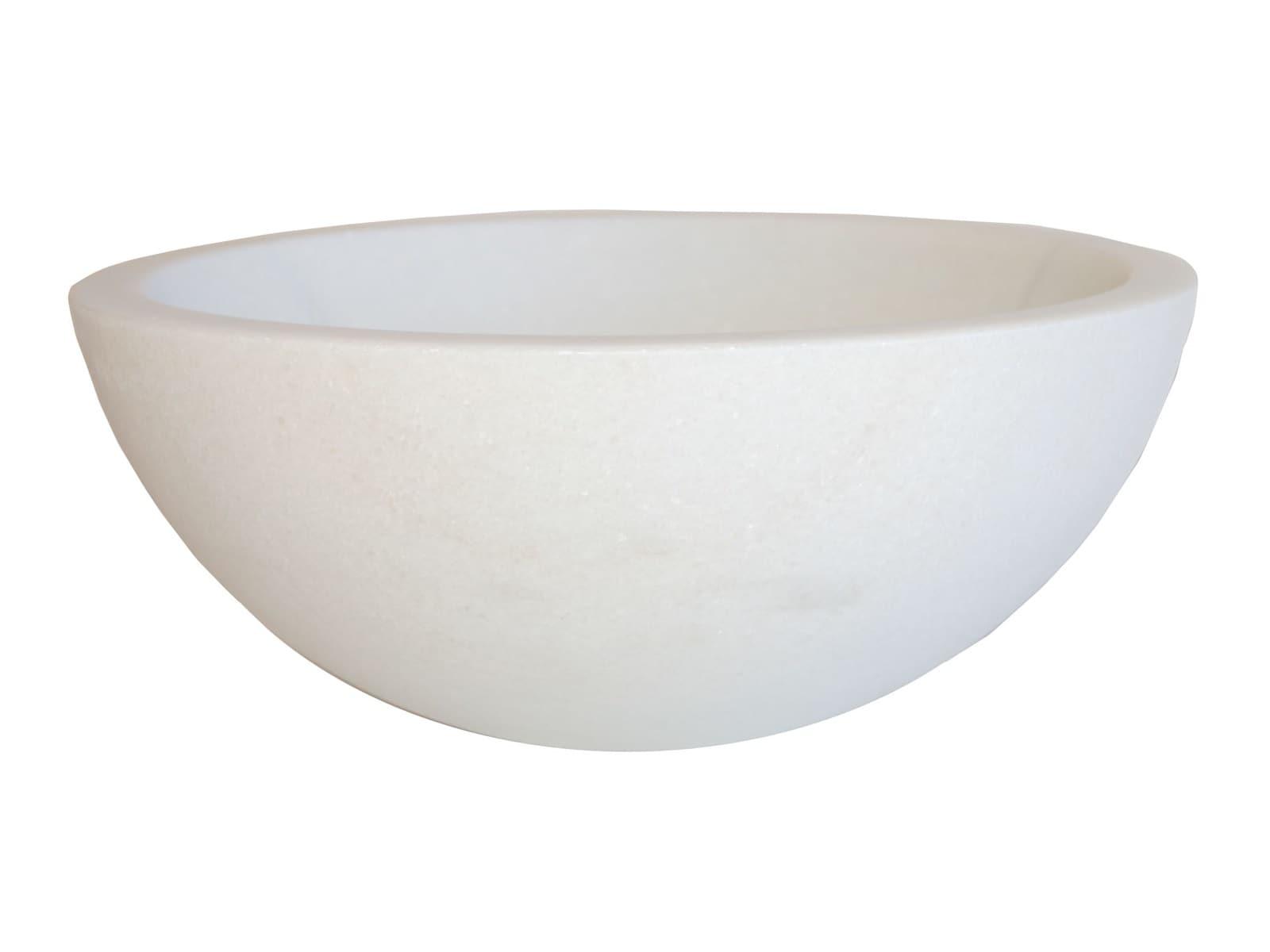 Eden Bath 14'' White Stone Circular Bathroom Sink