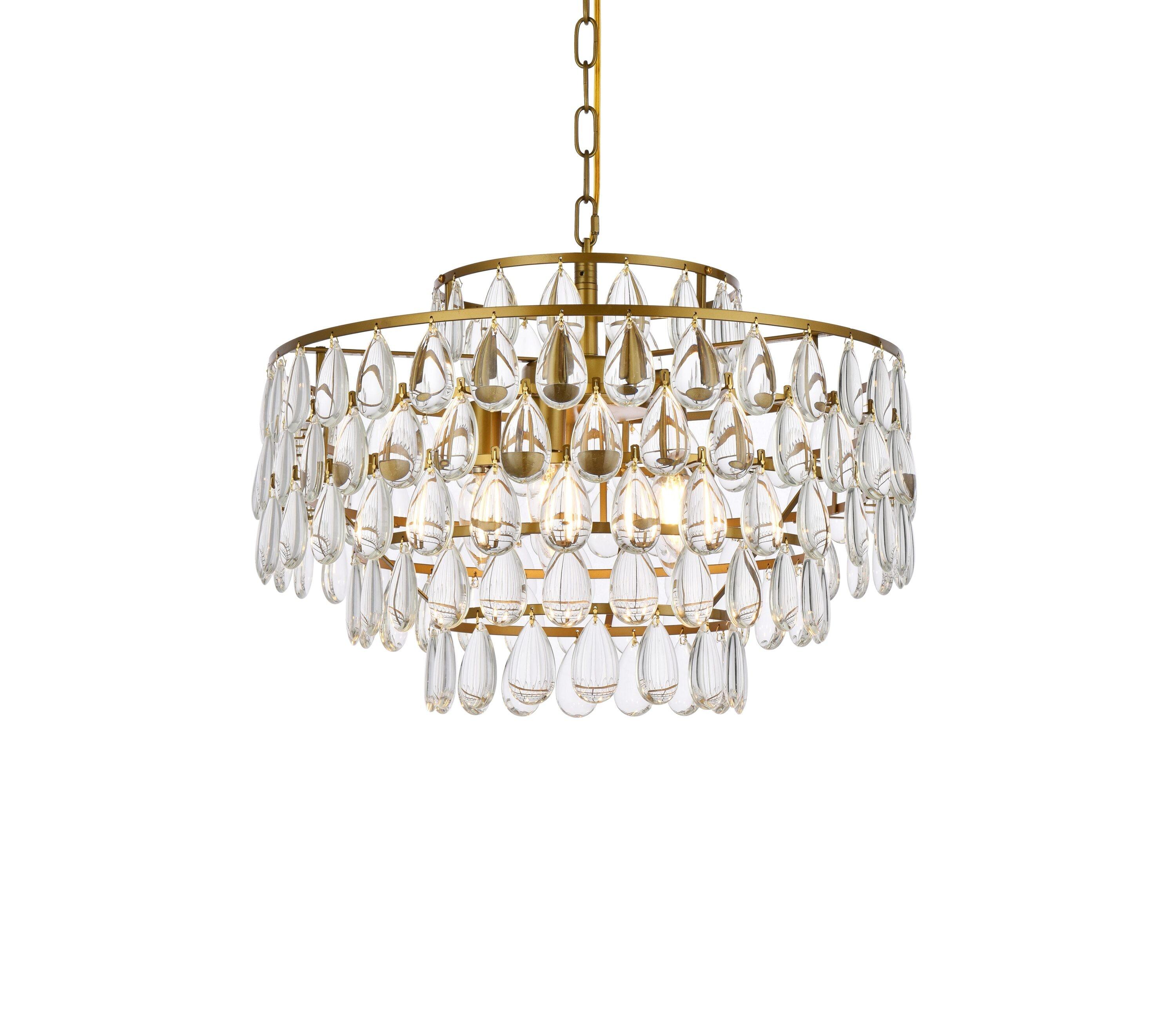 Elegant Lighting Mila 5 - Light Pendant in  Brass