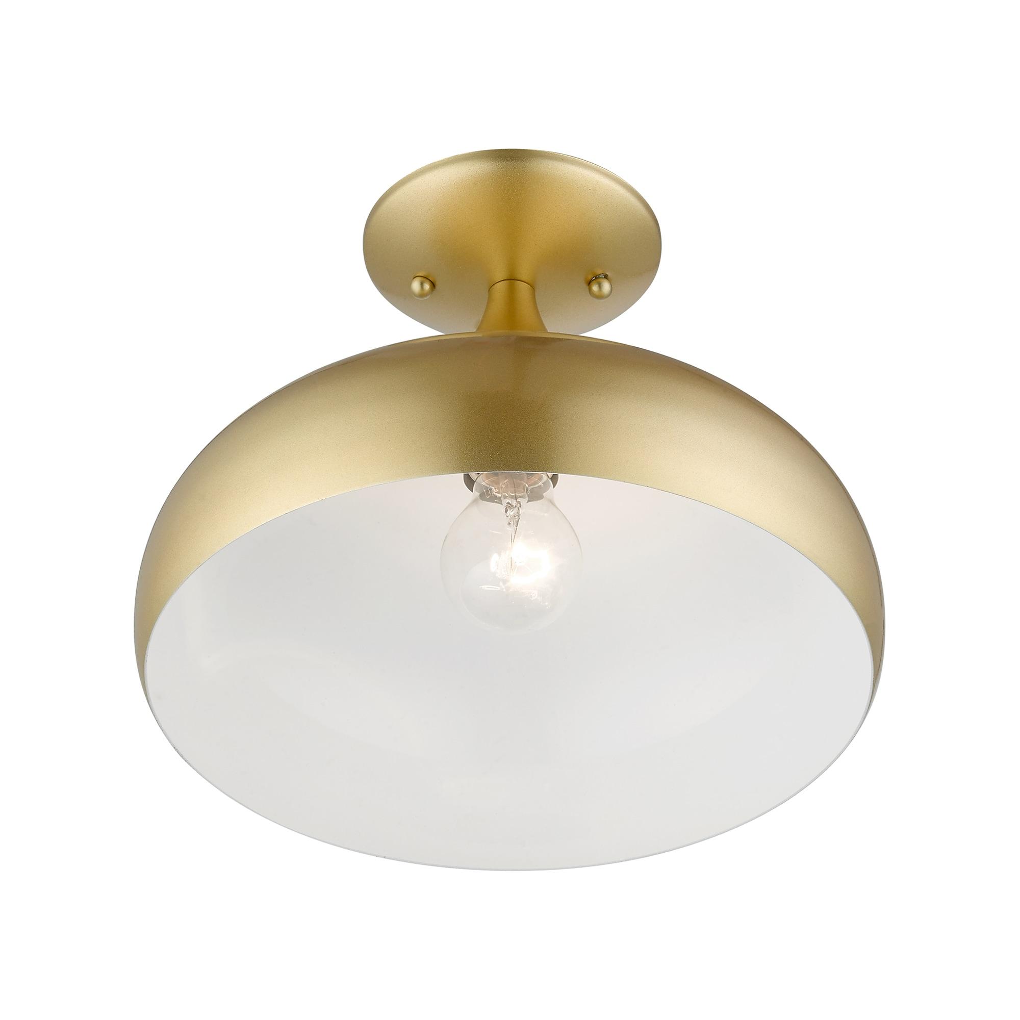 Livex Lighting Amador 1 - Light Semi-Flush Mount in  Soft Gold