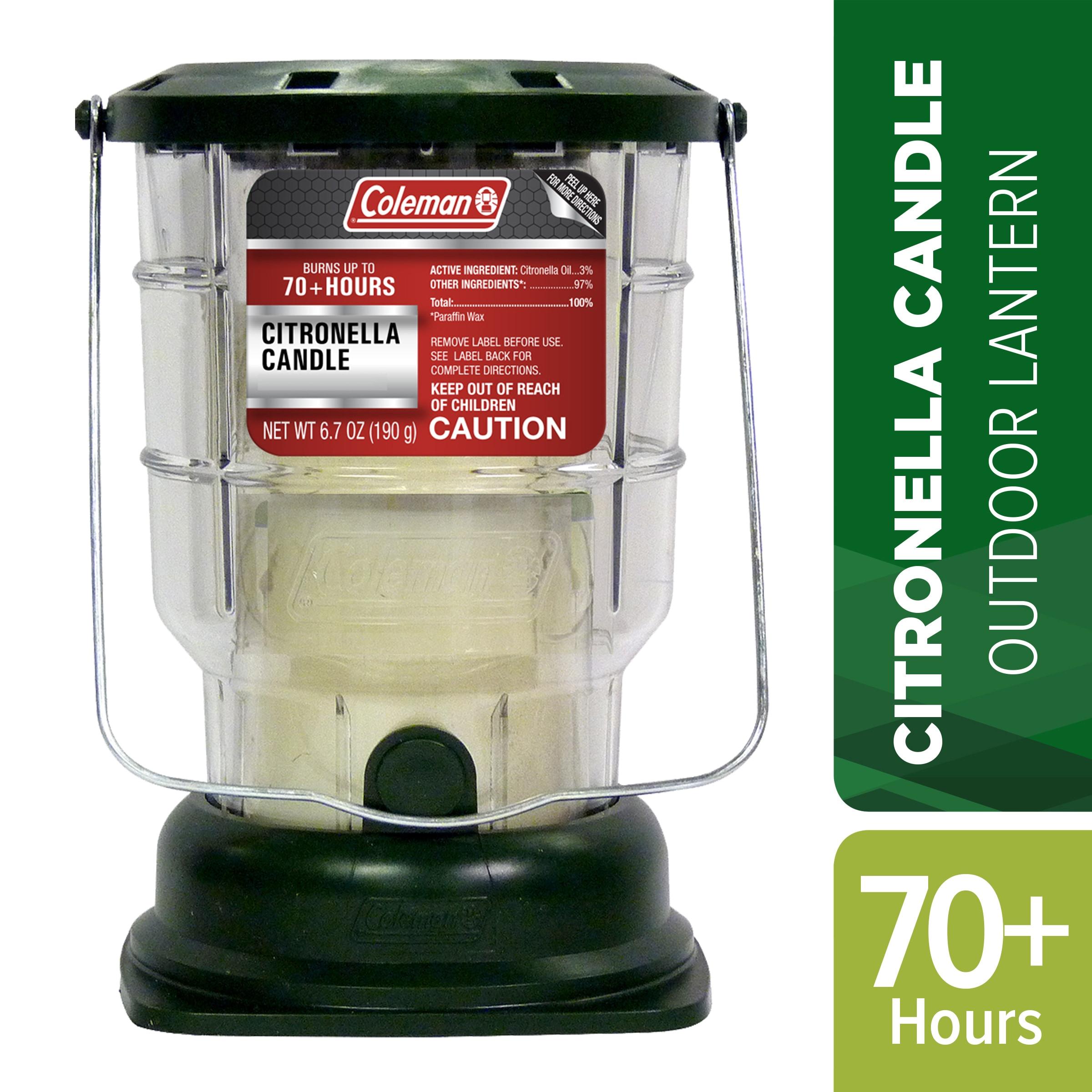 Coleman Citronella Candle Outdoor Lantern - 70+ Hours, 6.7 Ounce, Green