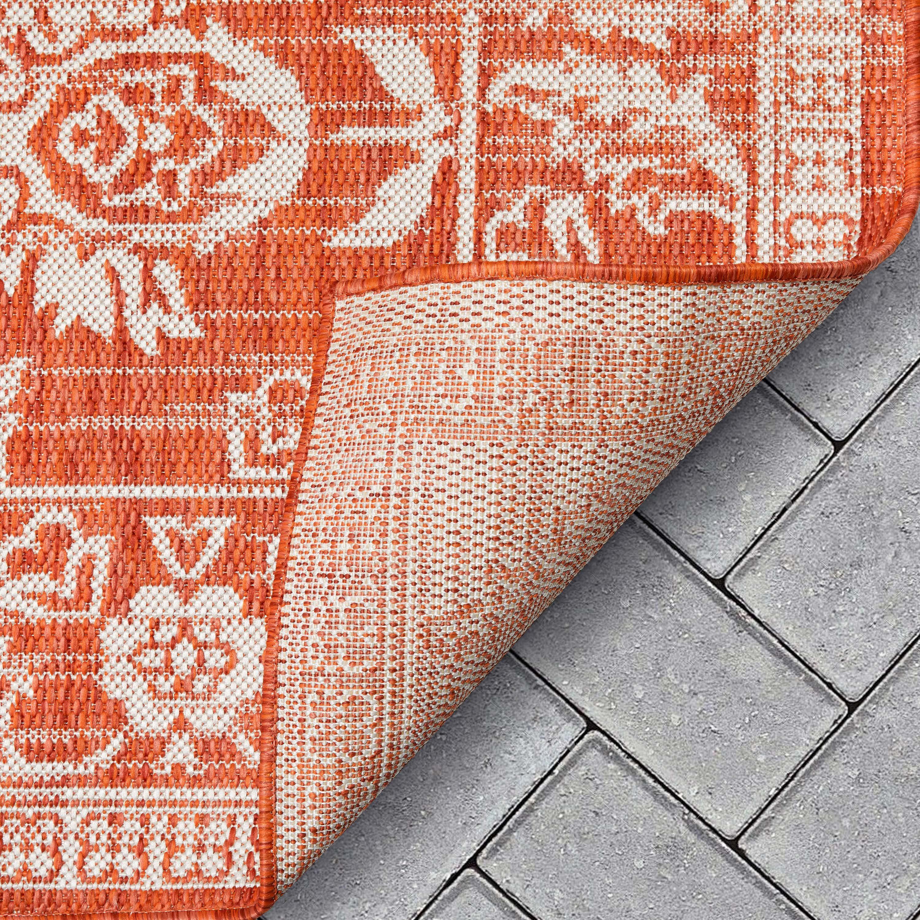 Lia Delphi Persian Oriental Orange Indoor/Outdoor Area Rug