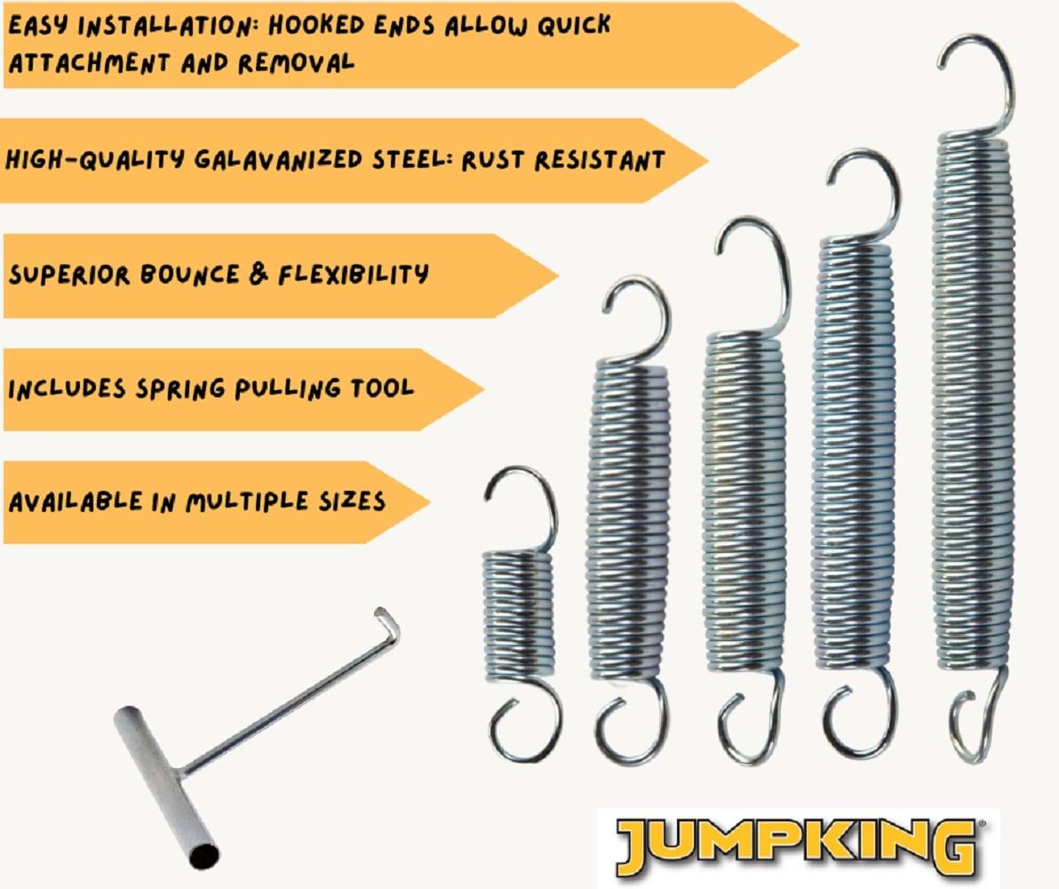 Jumpking Jumpking Heavy Duty Trampoline Springs for Trampolines, Stainless Steel Trampoline Replacement Springs including Spring Pulling Tool