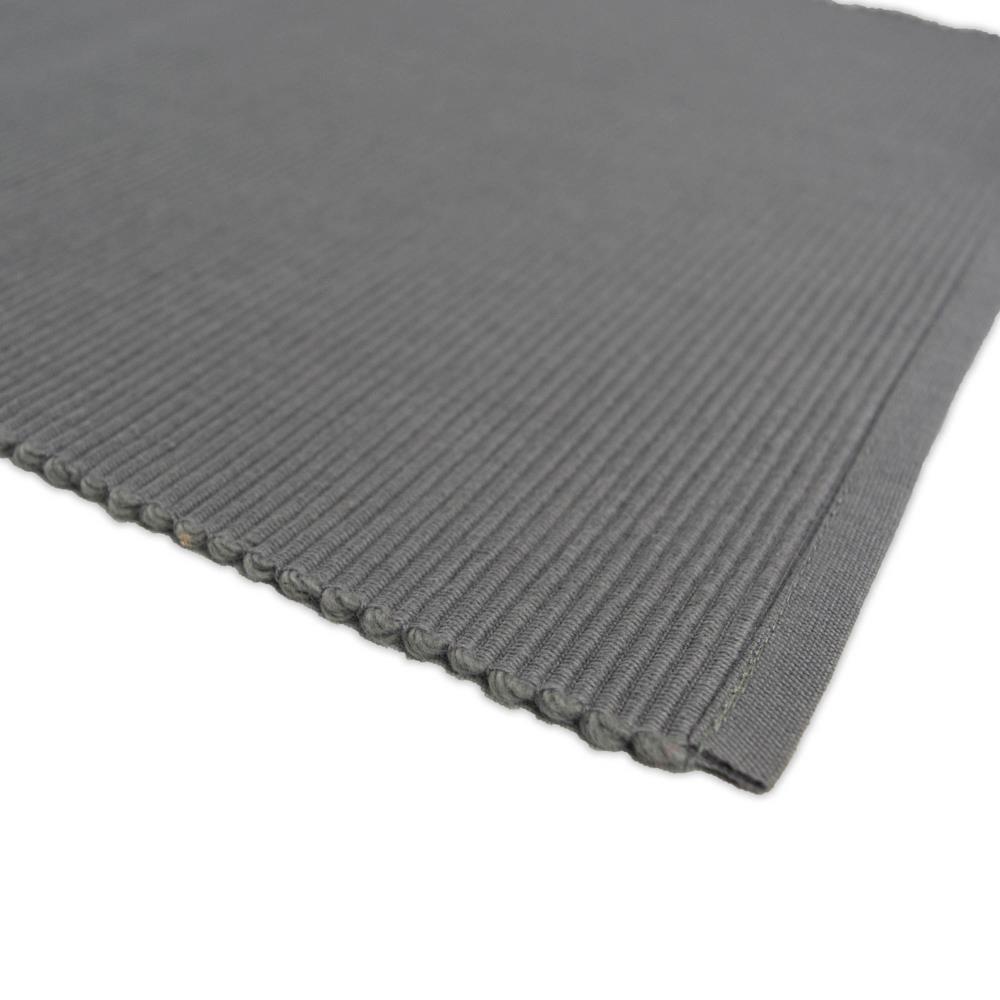 DII Modern Style Cotton Ribbed Placemat in Gray Finish (Set of 6)