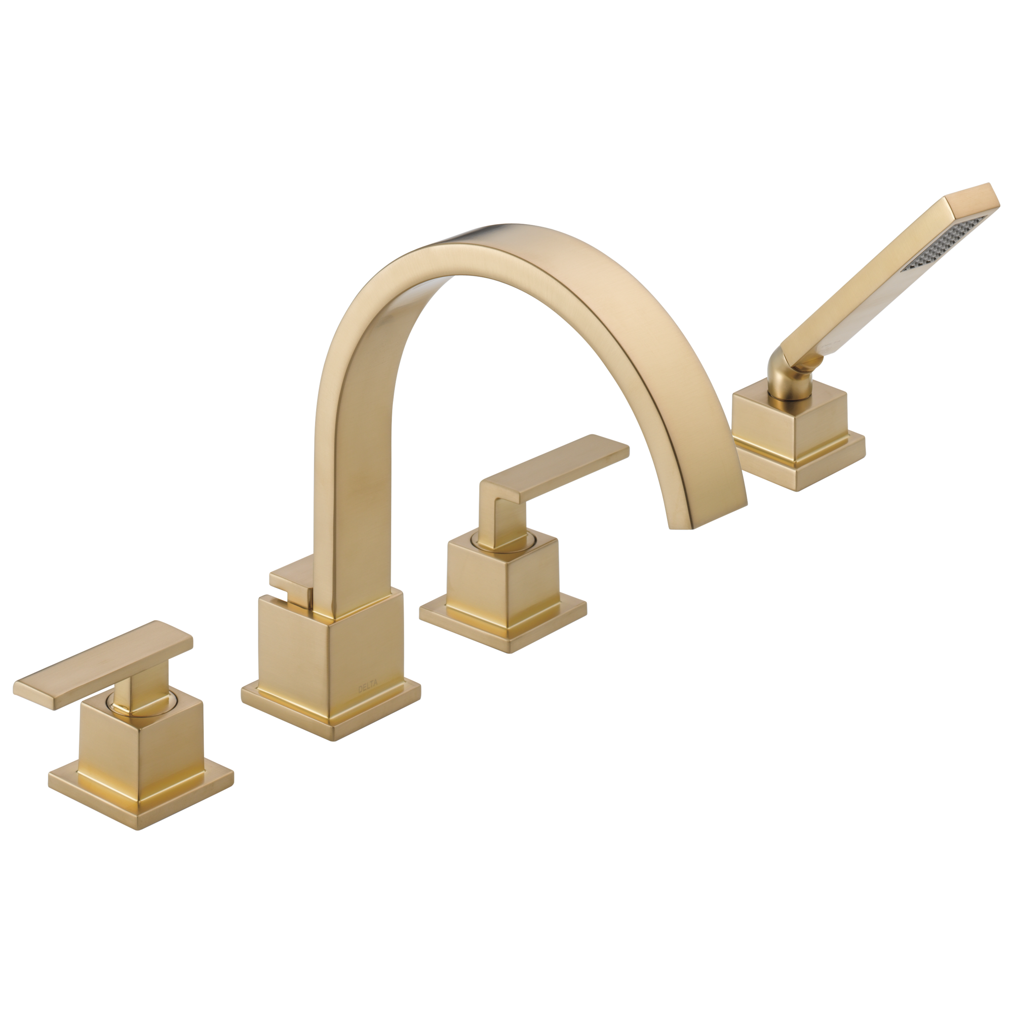 Vero Double Handle Deck Mounted Roman Tub Faucet with Handshower