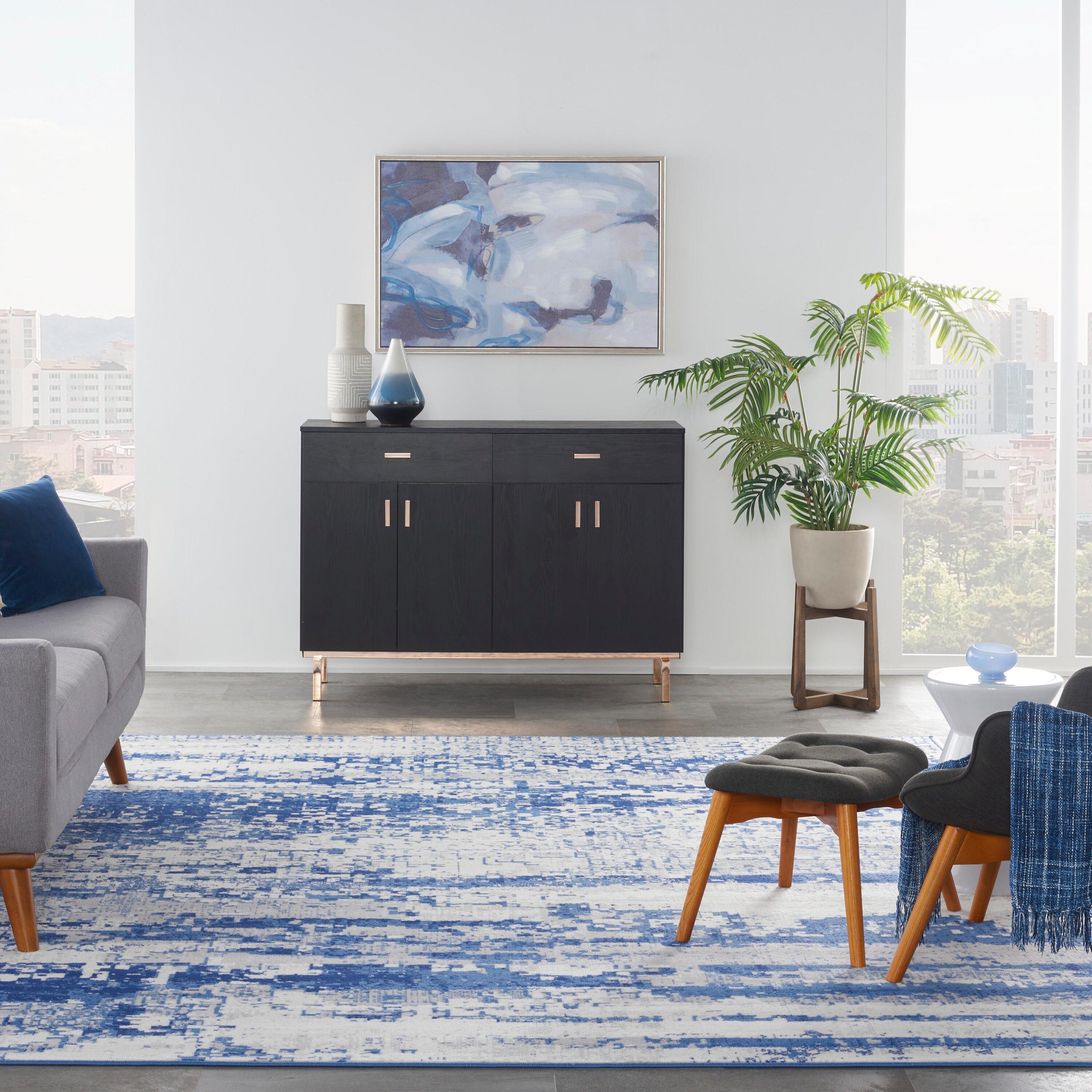 Nourison Whimsicle WHS06 Indoor only Area Rug - Ivory Navy 7' x 10'