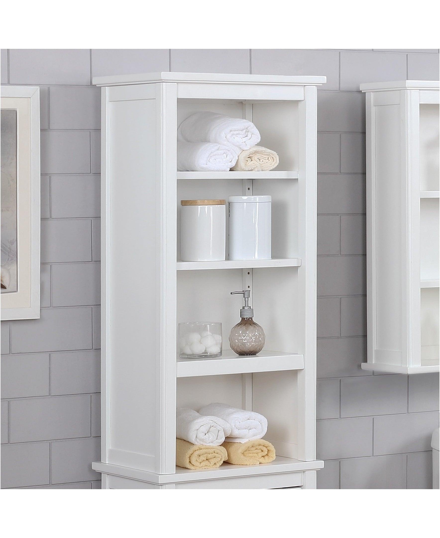 Shelving Hutch Dorset - Alaterre Furniture: Painted Hardwood Bathroom Cabinet, Adjustable Shelves, 36"H x 17"W