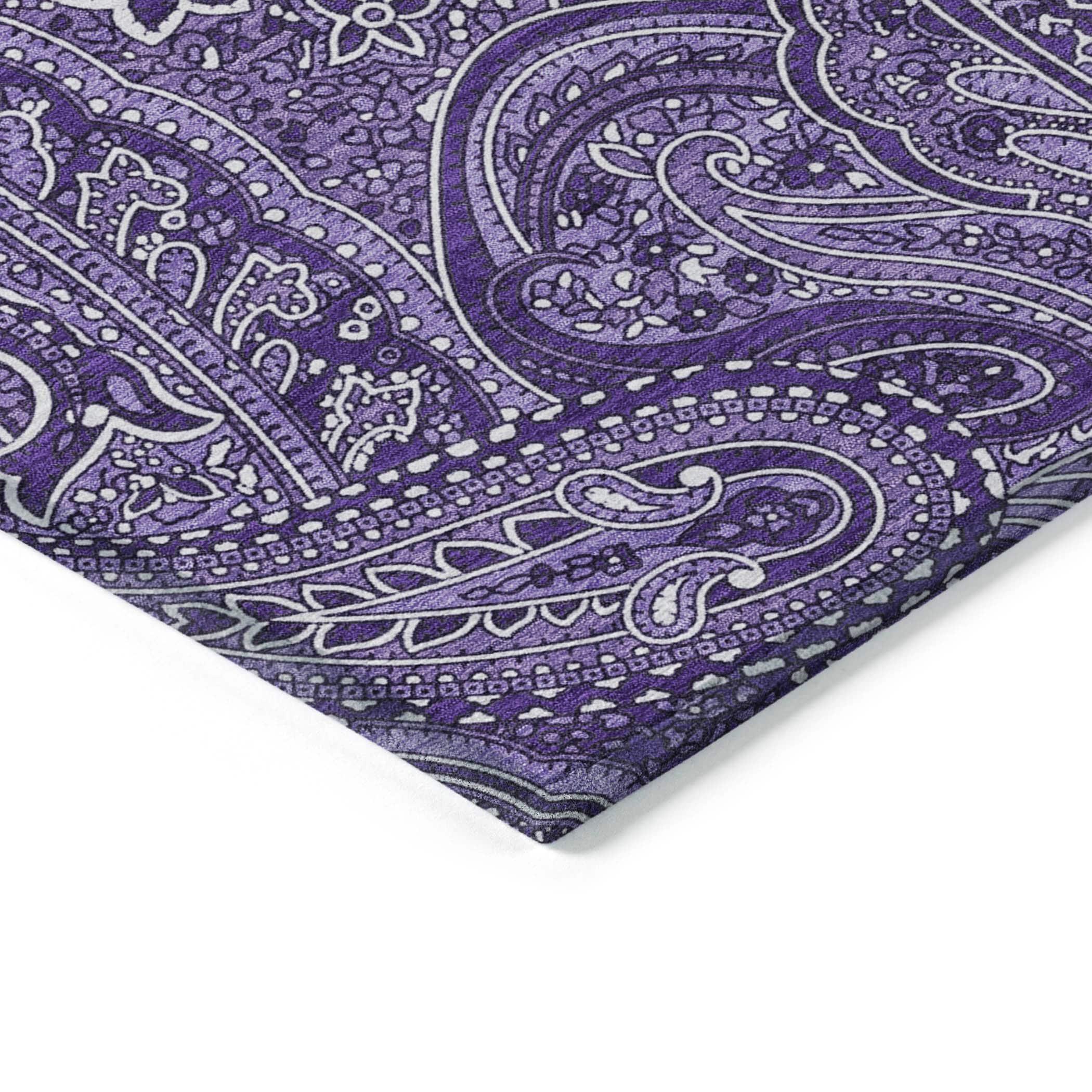 Chantille Purple Paisley 8' x 10' Indoor Outdoor Area Rug