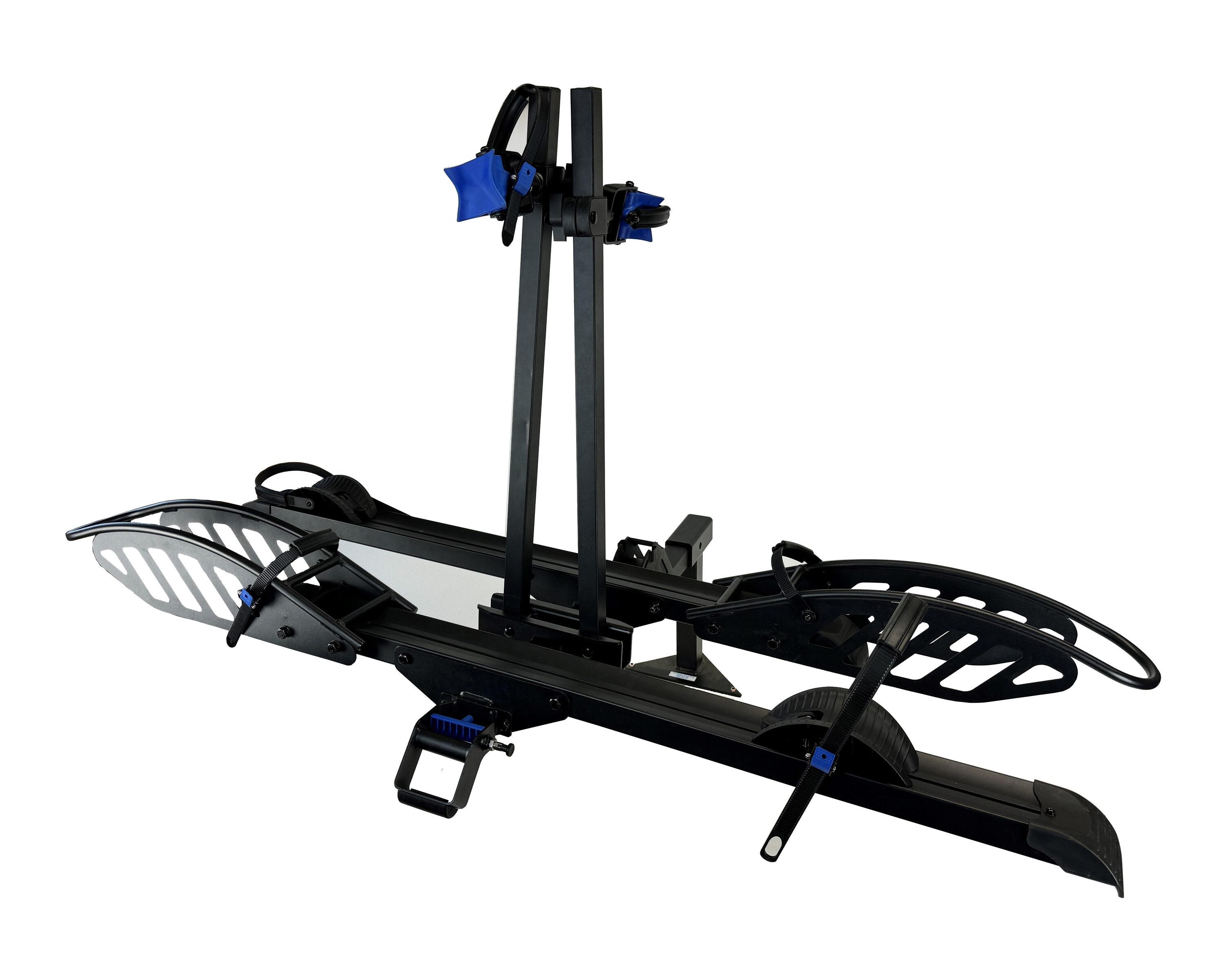 Black Steel Folding Hitch Mount 2-Bike Rack