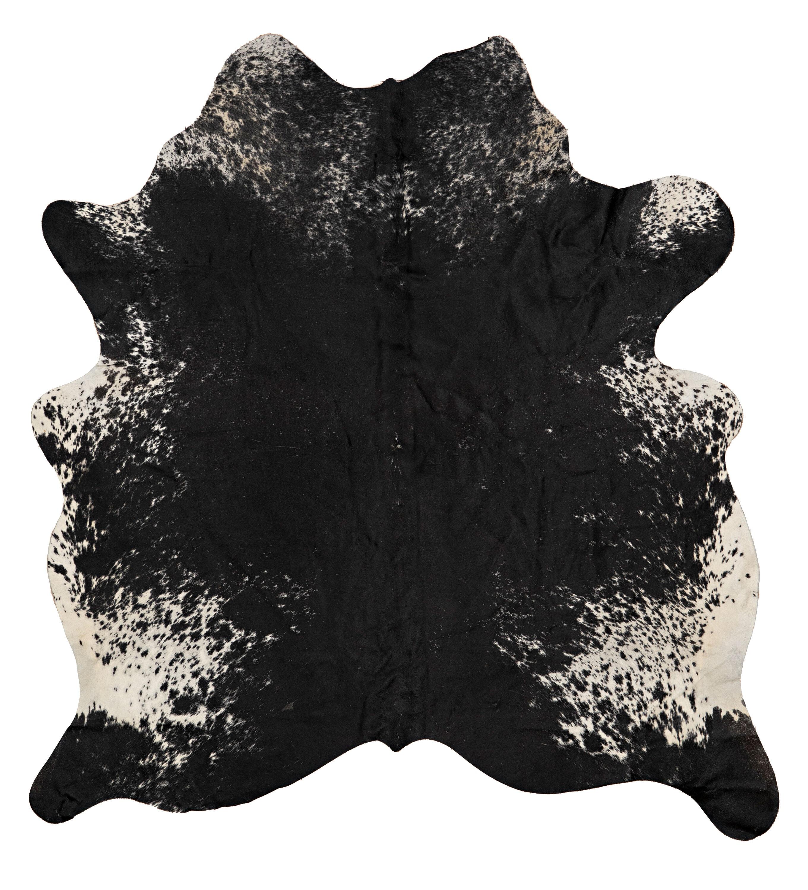 Handmade Black and Dark Brown Cowhide Rug