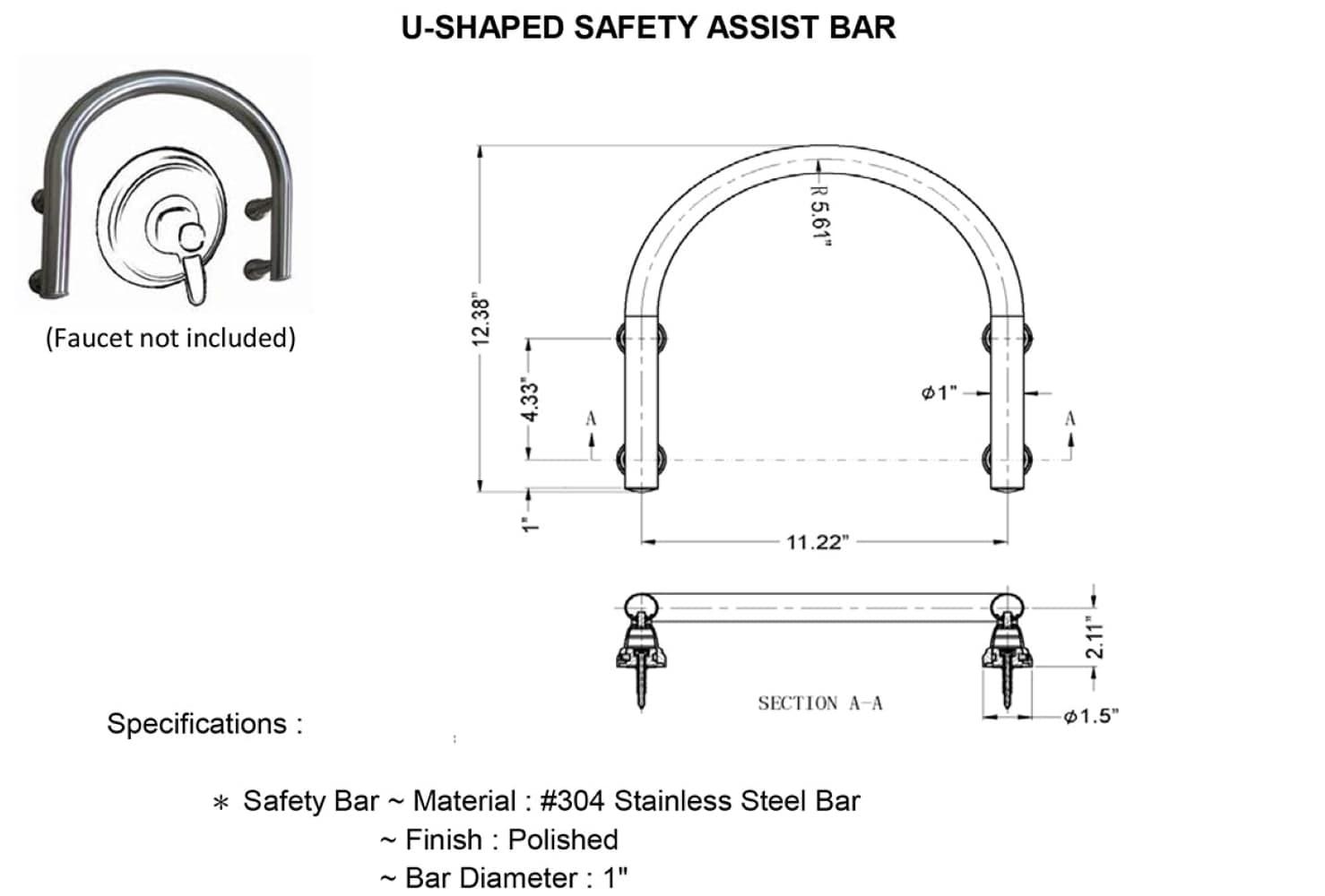 12'' Grab Bar