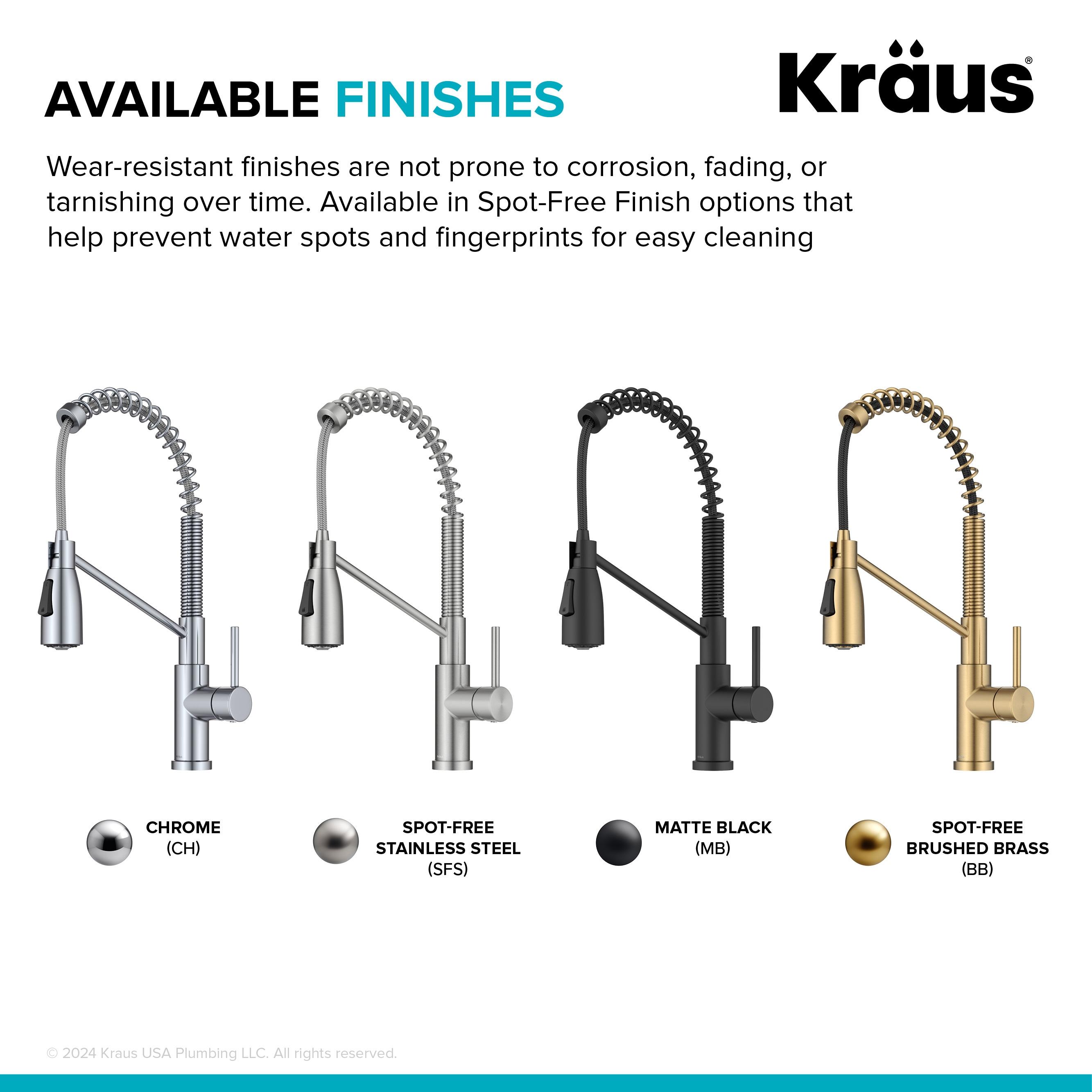 KRAUS Bolden Commercial Style 2-Function Single Handle Pull Down Kitchen Faucet