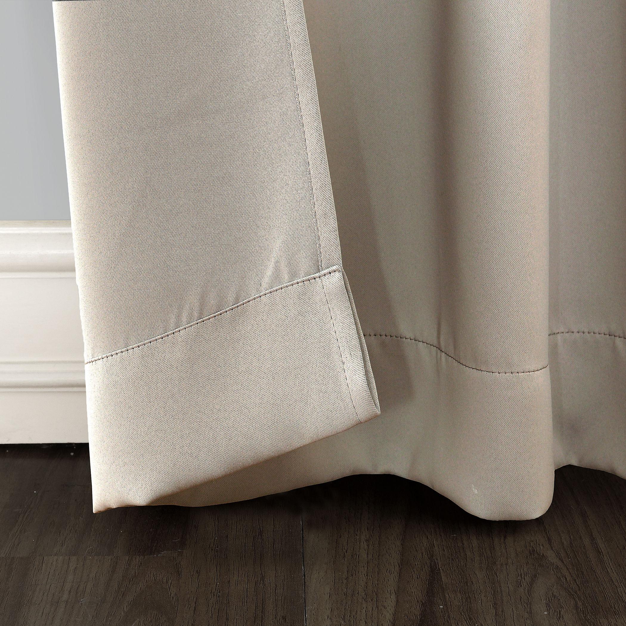 100"x84" Sun Zero Blackout Kenneth Extra-Wide Grommet Sliding Patio Door Curtain Panel Stone: Energy Efficient, Noise Reduction