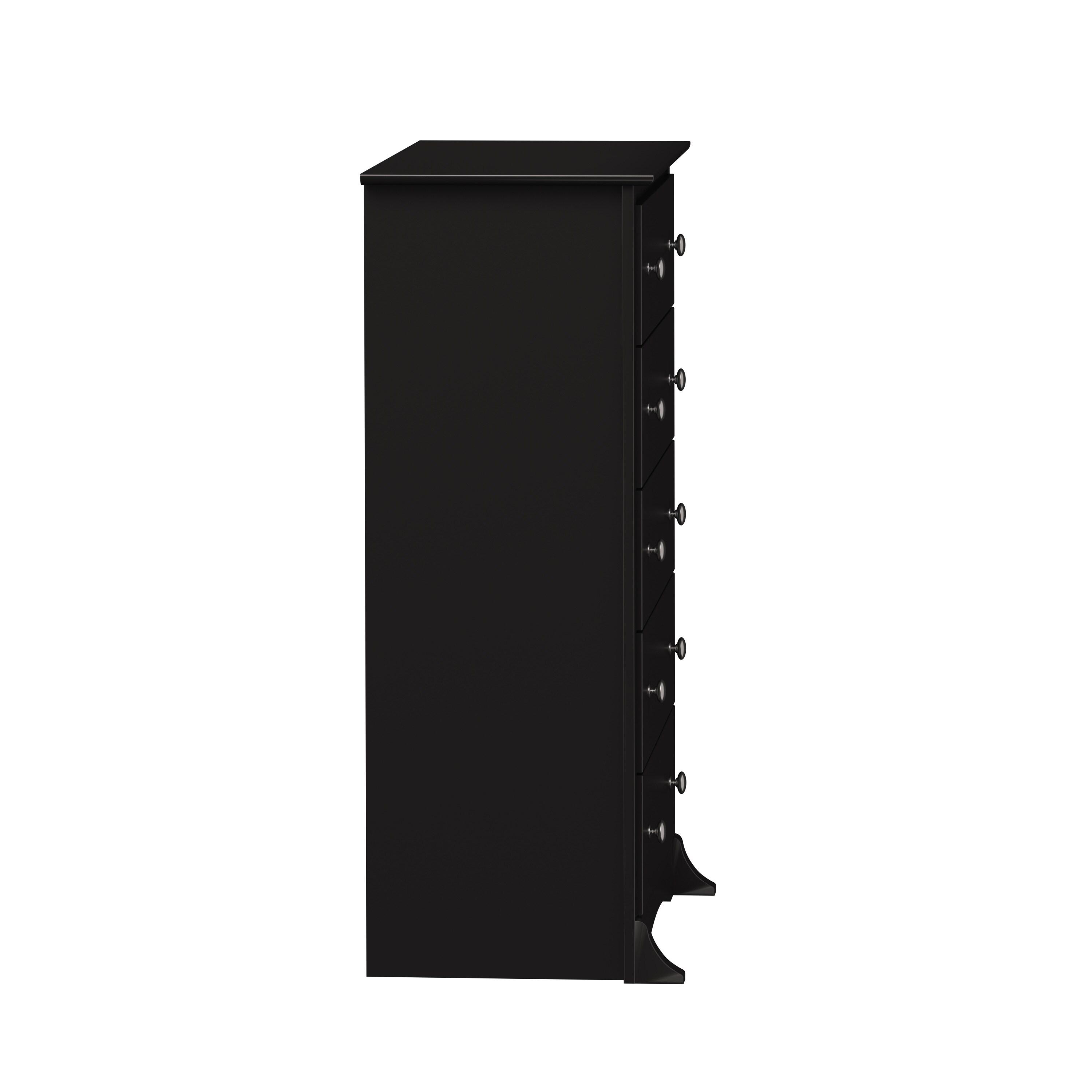 Prepac Sonoma Superior 5-Drawer Chest for Bedroom - Spacious and Stylish Chest of Drawers, Measuring 17.75"D x 31.5"W x 44.75"H, In Black Finish