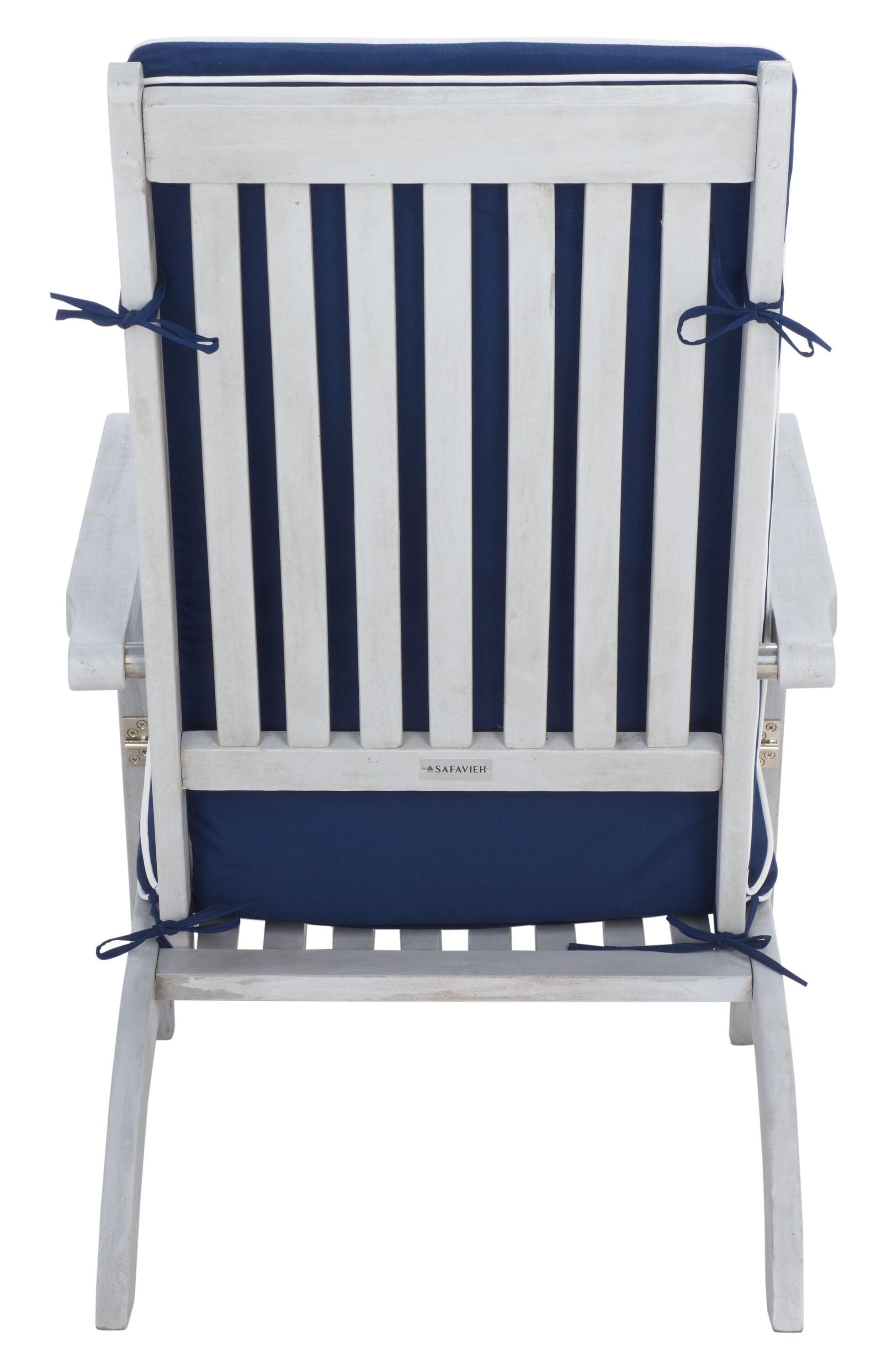 Palmdale Lounge Chair - Outdoor - PAT7015 - Grey/Navy -Safavieh