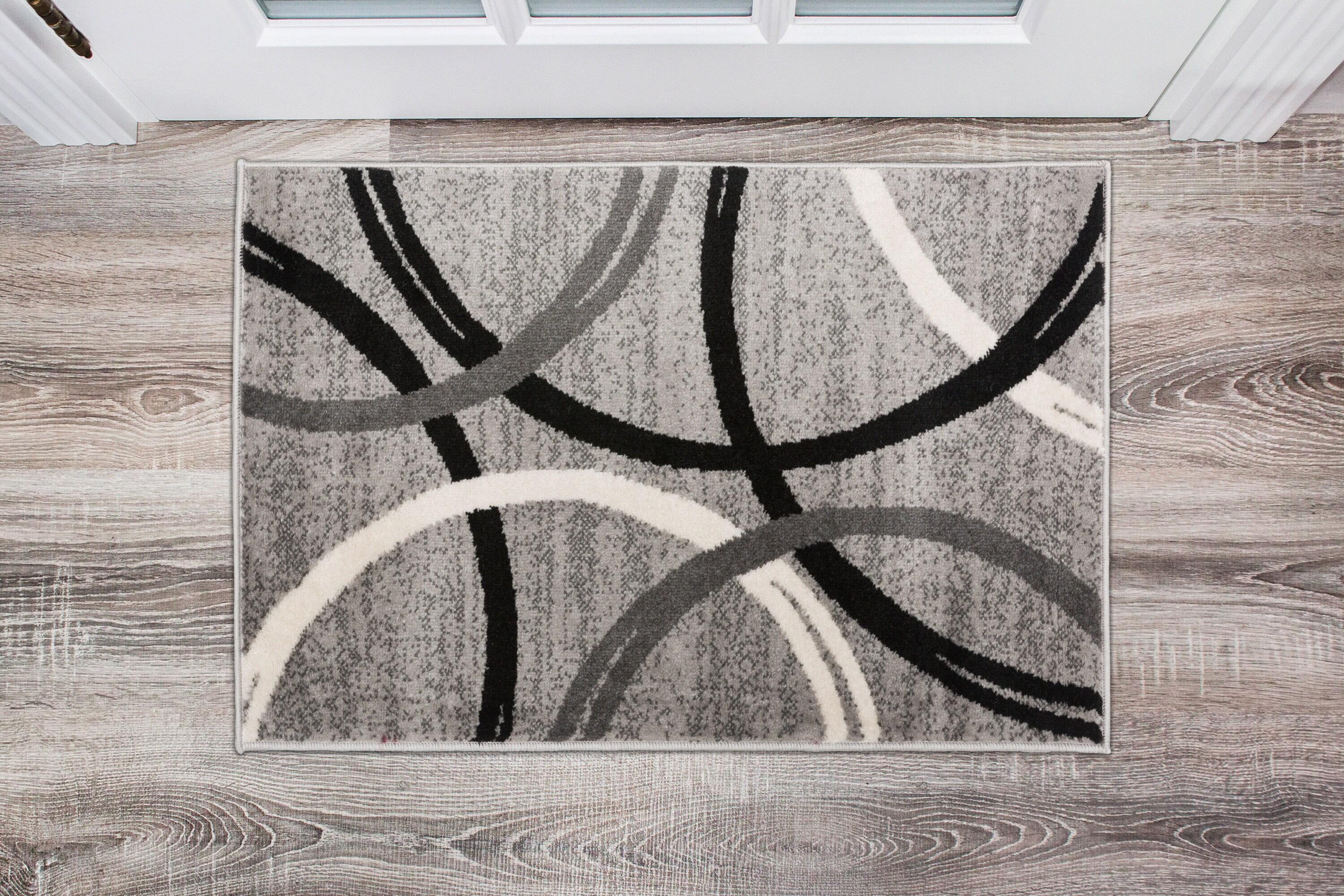 World Rug Gallery Contemporary Abstract Circles Design Gray 2' x 3' Area Rug