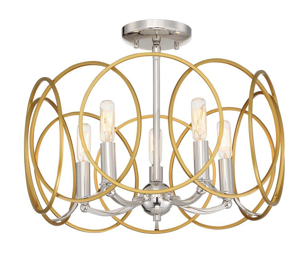 Minka Lavery - Chassell - 5 Light Convertible Semi-Flush Mount in Transitional