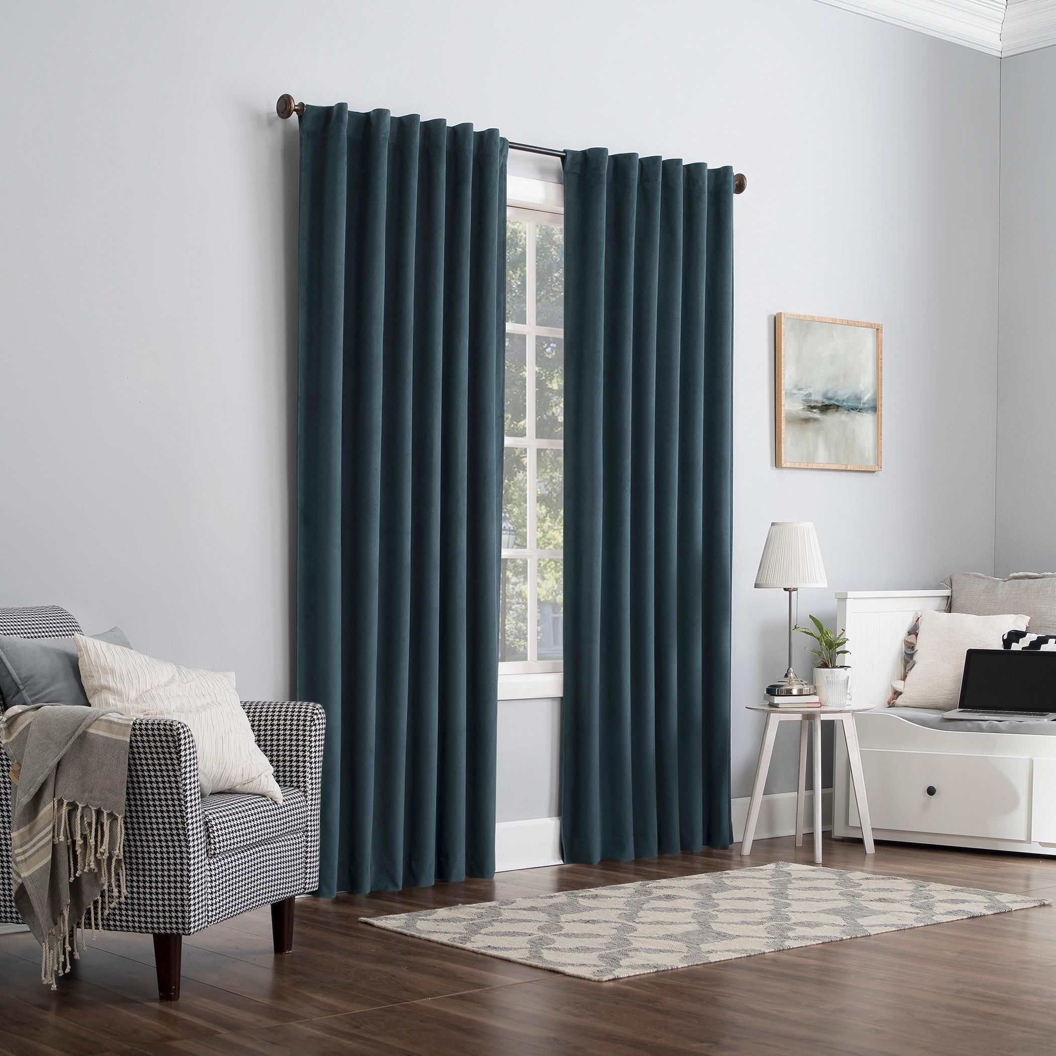 Velvet Noise Reducing Thermal Extreme 100% Blackout Back Tab Curtain Panel