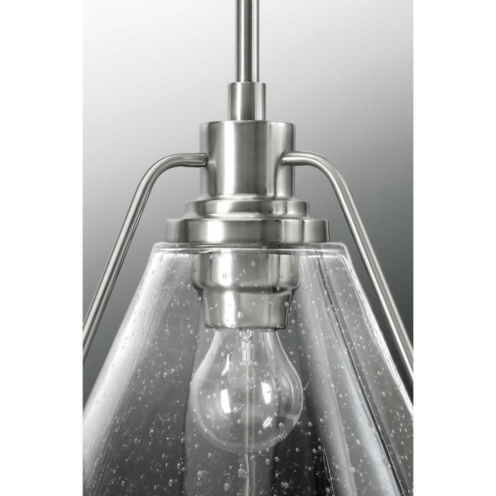 Progress Lighting, Range, 1-Light, Wall Sconce, Polished Nickel, Clear Seeded Glass Shade