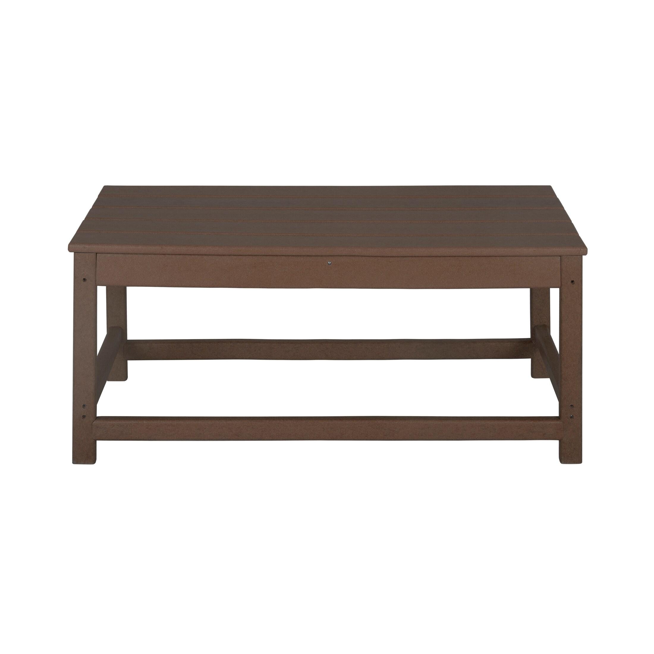 Polytrends  Laguna Hdpe All Weather Outdoor Patio Coffee And Side Tables (3-Piece Set) Dark Brown