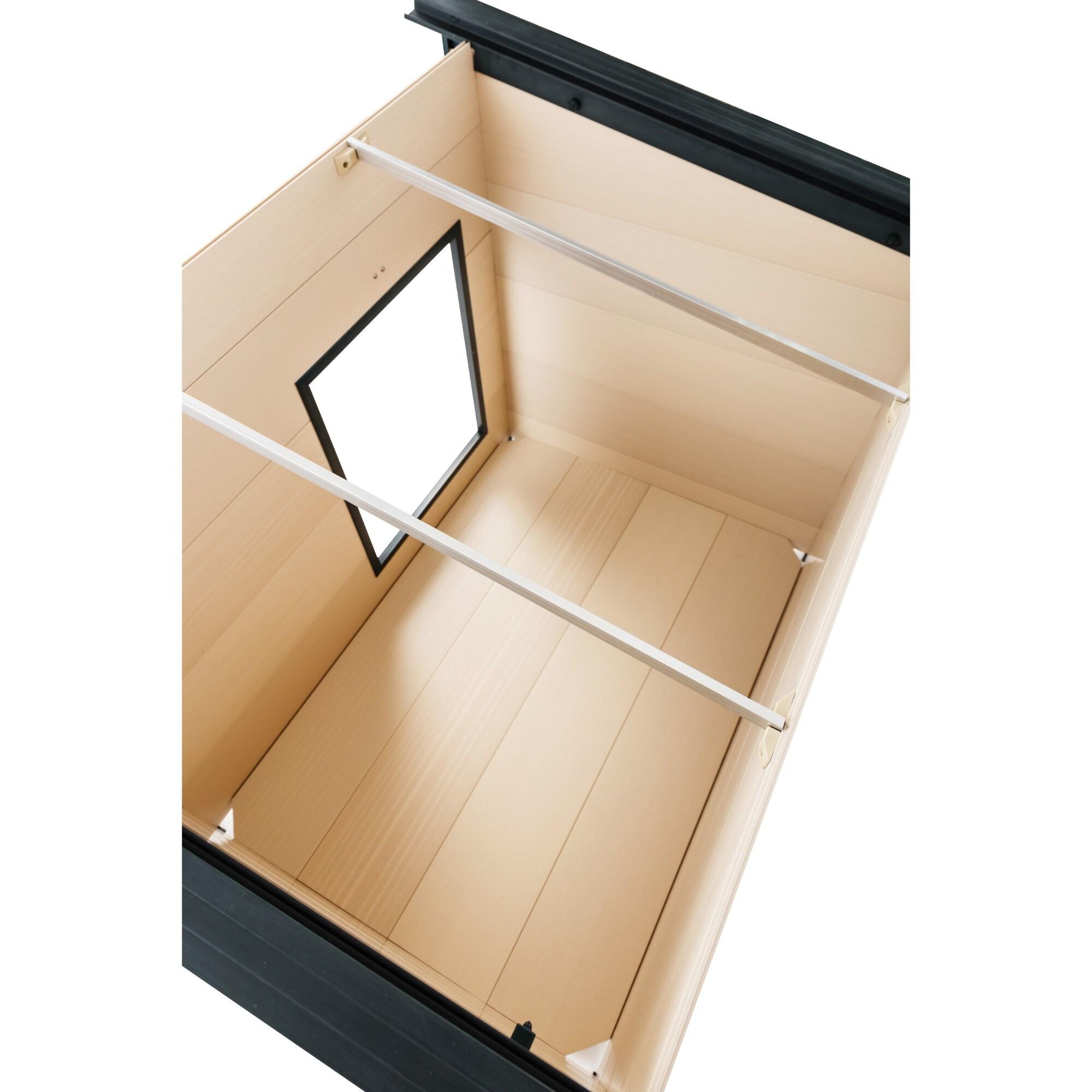 New Age Pet® ECOFLEX® Rustic Lodge Style Dog House - Extra Large, Weatherproof, Easy to Assemble, Elevated Floor for Ventilation, Non-Toxic, Durable Wood Plastic Composite