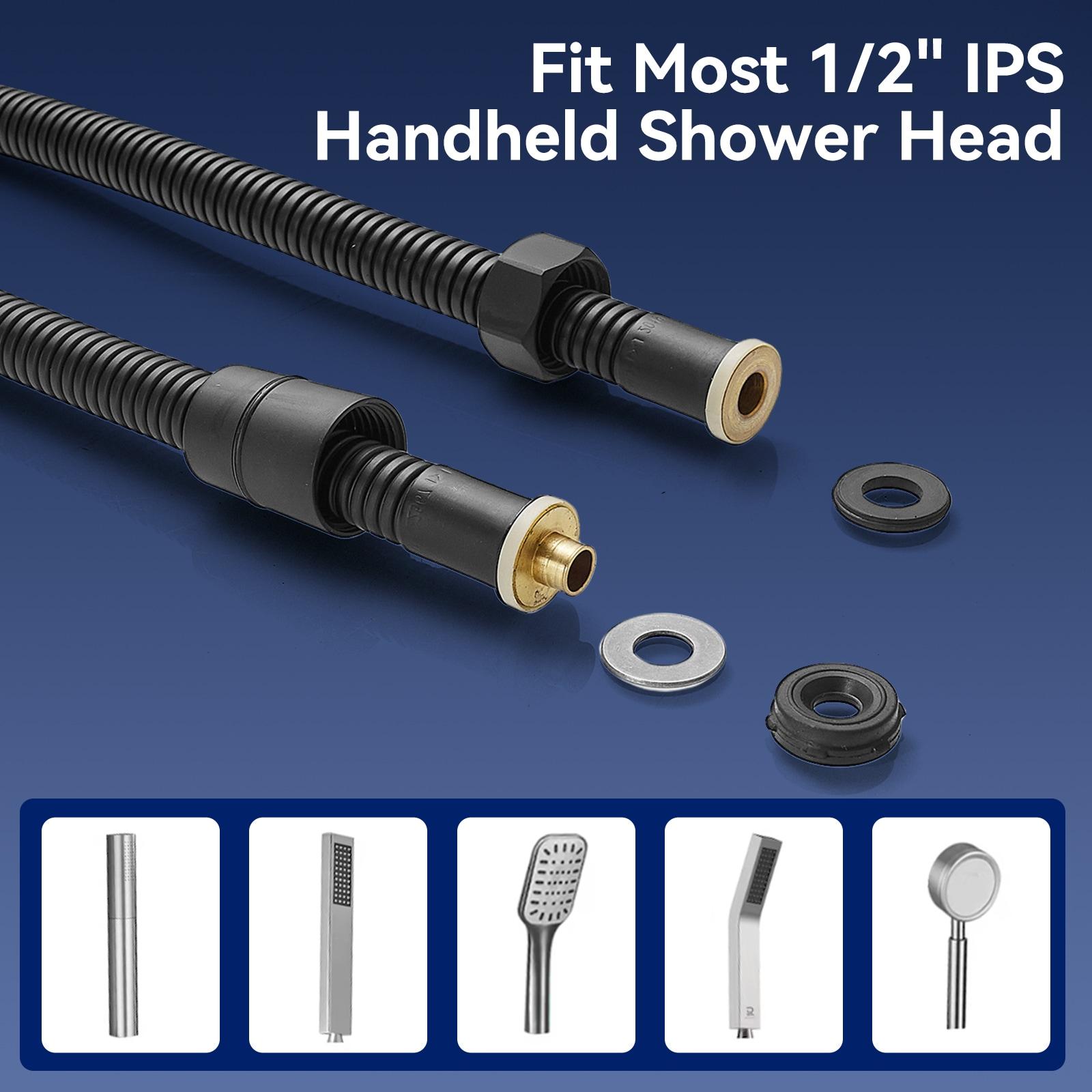 70.8 in. Stainless Steel Replacement Handheld Shower Hose in Matte Black