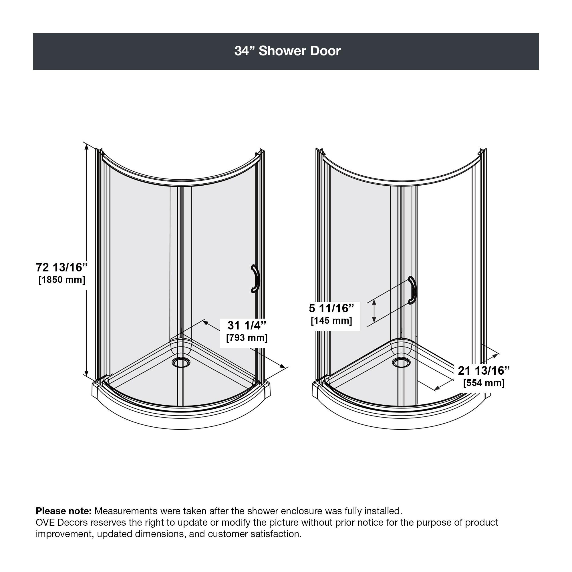 OVE Decors Breeze 35 in. Round Shower Kit w/ Frosted, Base