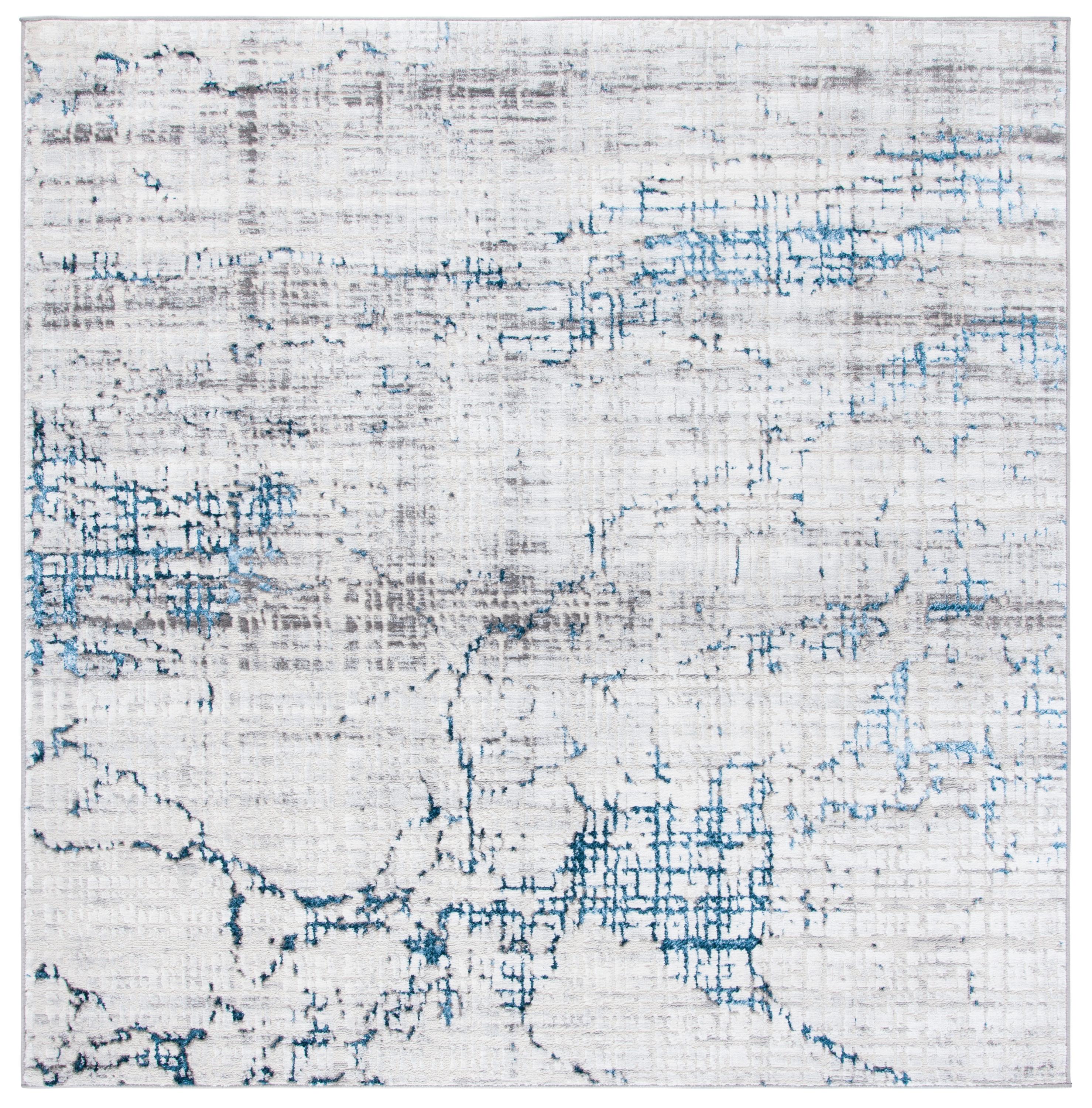 Amelia ALA248 Power Loomed Area Rug - Grey/Blue - 6'7"x6'7" - Safavieh.