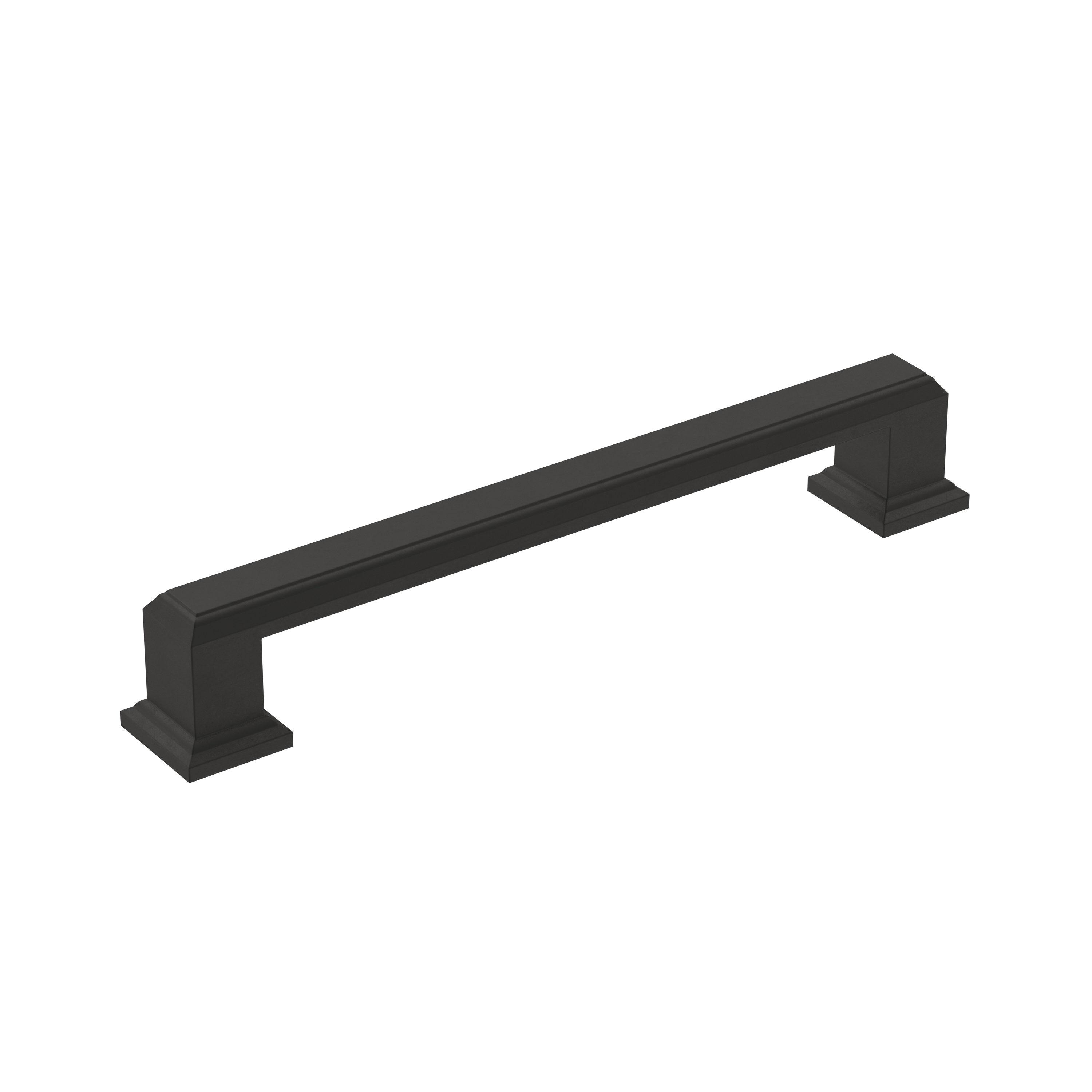 Amerock Appoint 5-1/16 inch (128mm) Center-to-Center Matte Black Cabinet Pull