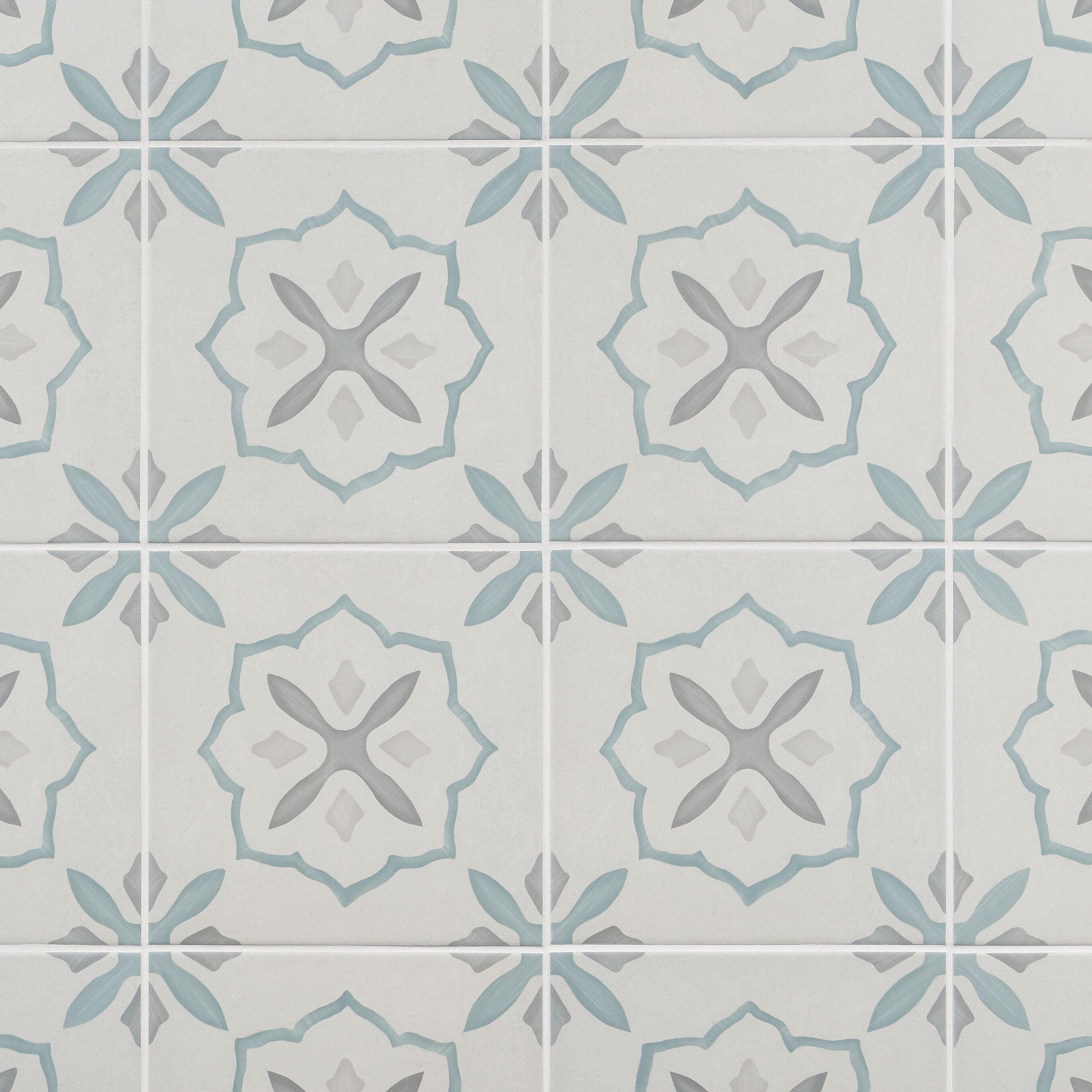 Plumeria 8.77" x 8.77" Matte Porcelain Tile