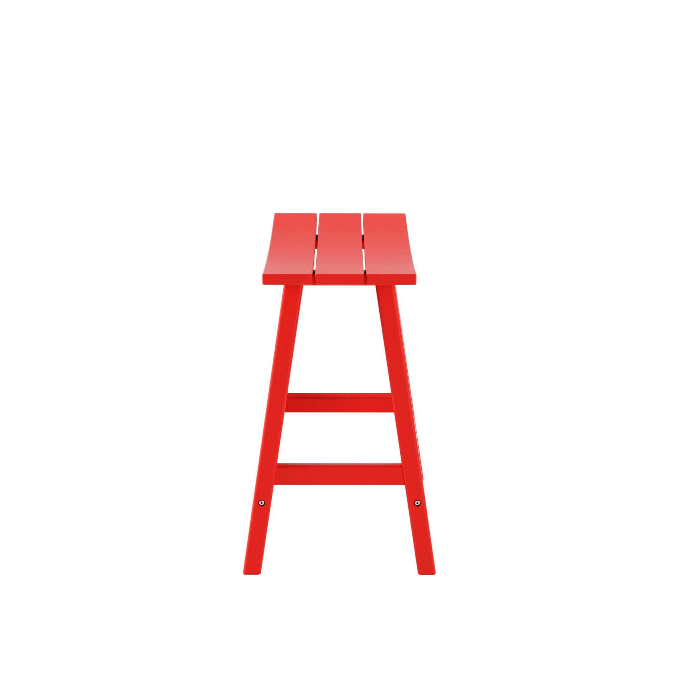 Polytrends Laguna Hdpe All Weather Outdoor Patio 24" Saddle Seat Counter Stool (Set Of 2) Red