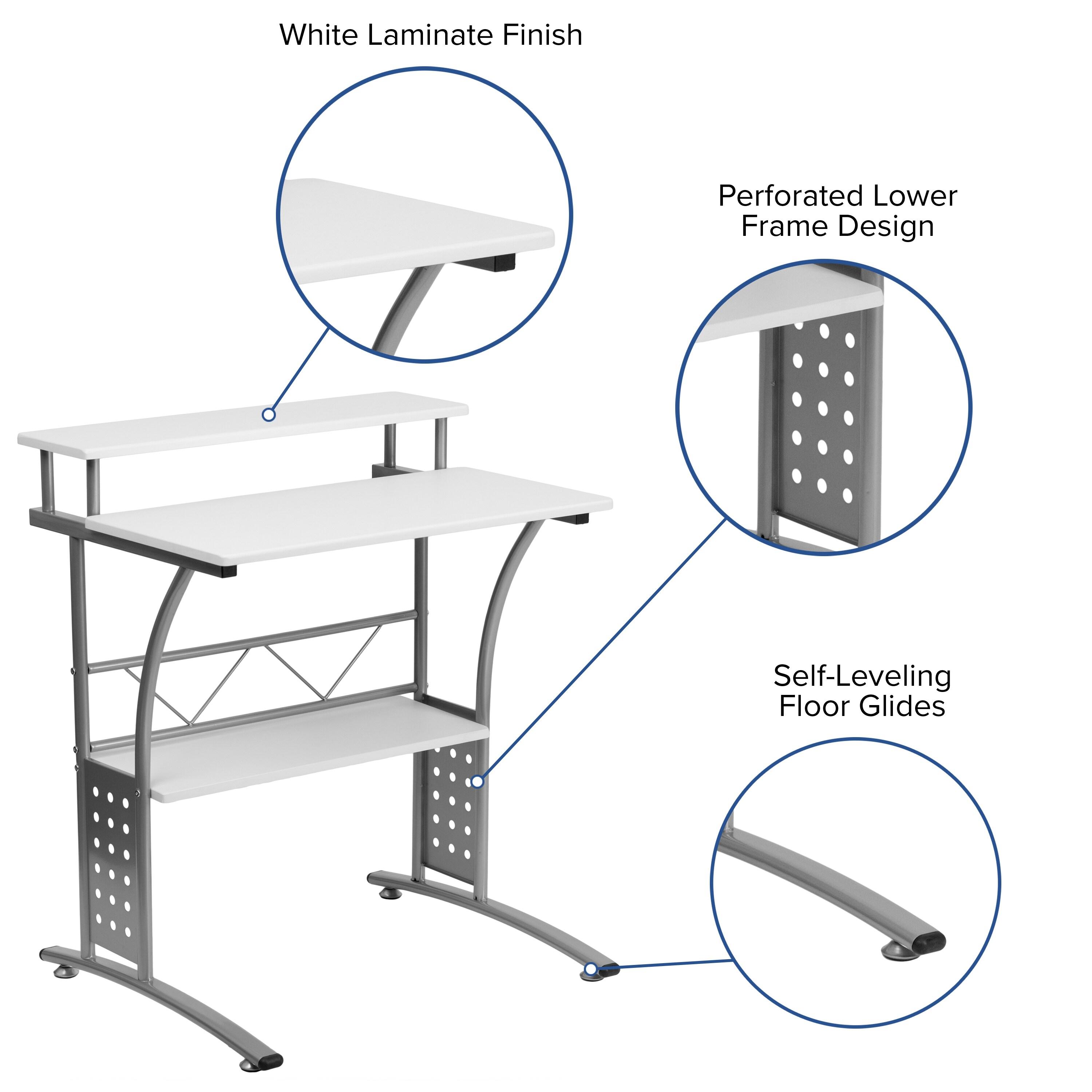 Flash Furniture Clifton White Computer Desk