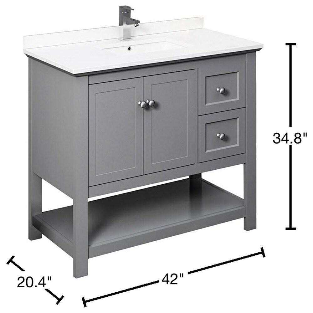 Fresca Manchester 42" Freestanding Single Sink Bathroom Vanity with Integrated Sink (Faucet Not Included)