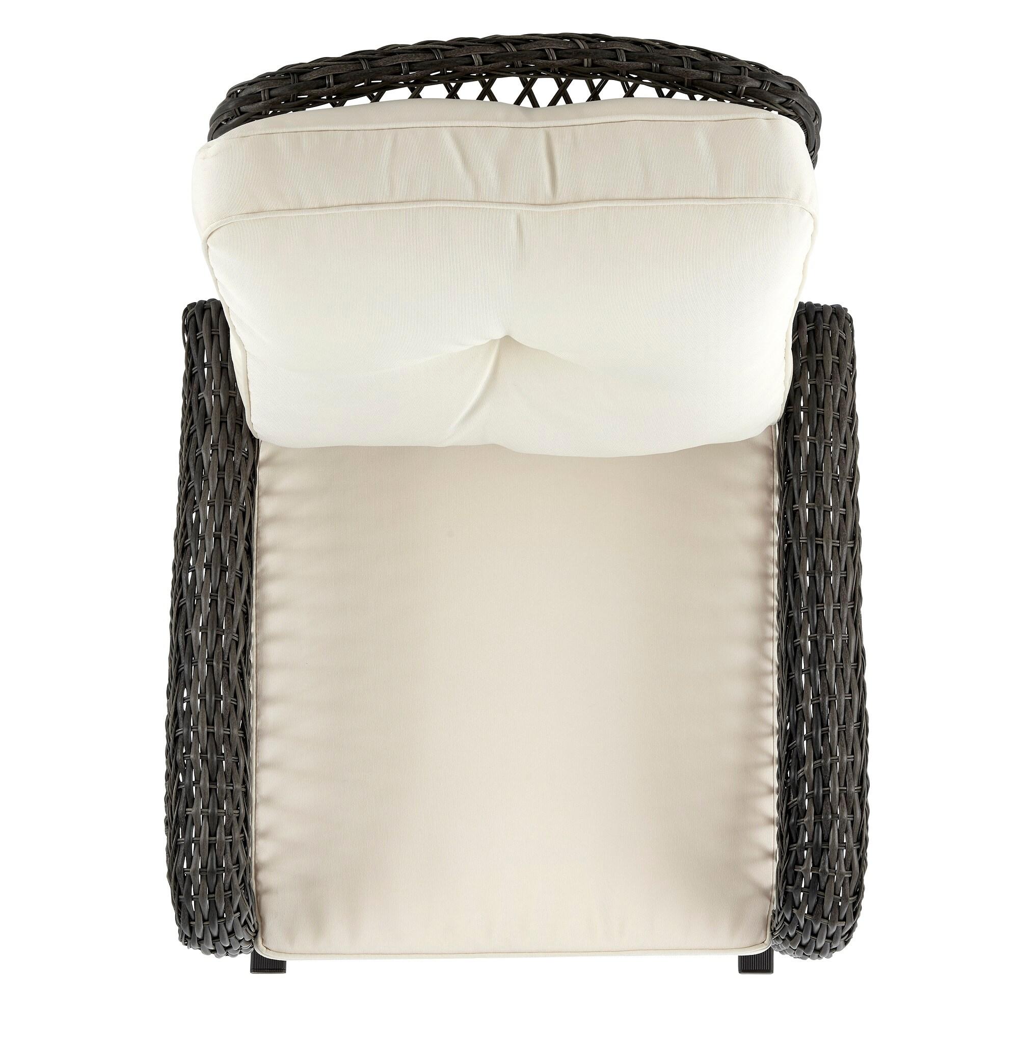 Furttuo Steel Rattan Outdoor Rocking Chair with Cushions