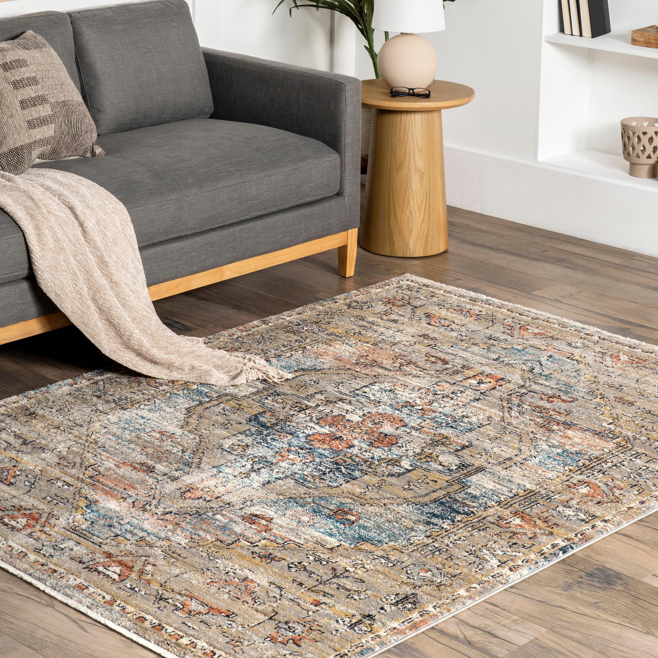 Nuloom Marley Medallion 7x9 Indoor Area Rug for Living Room Bedroom Dining Room Kitchen, Beige/Ivory