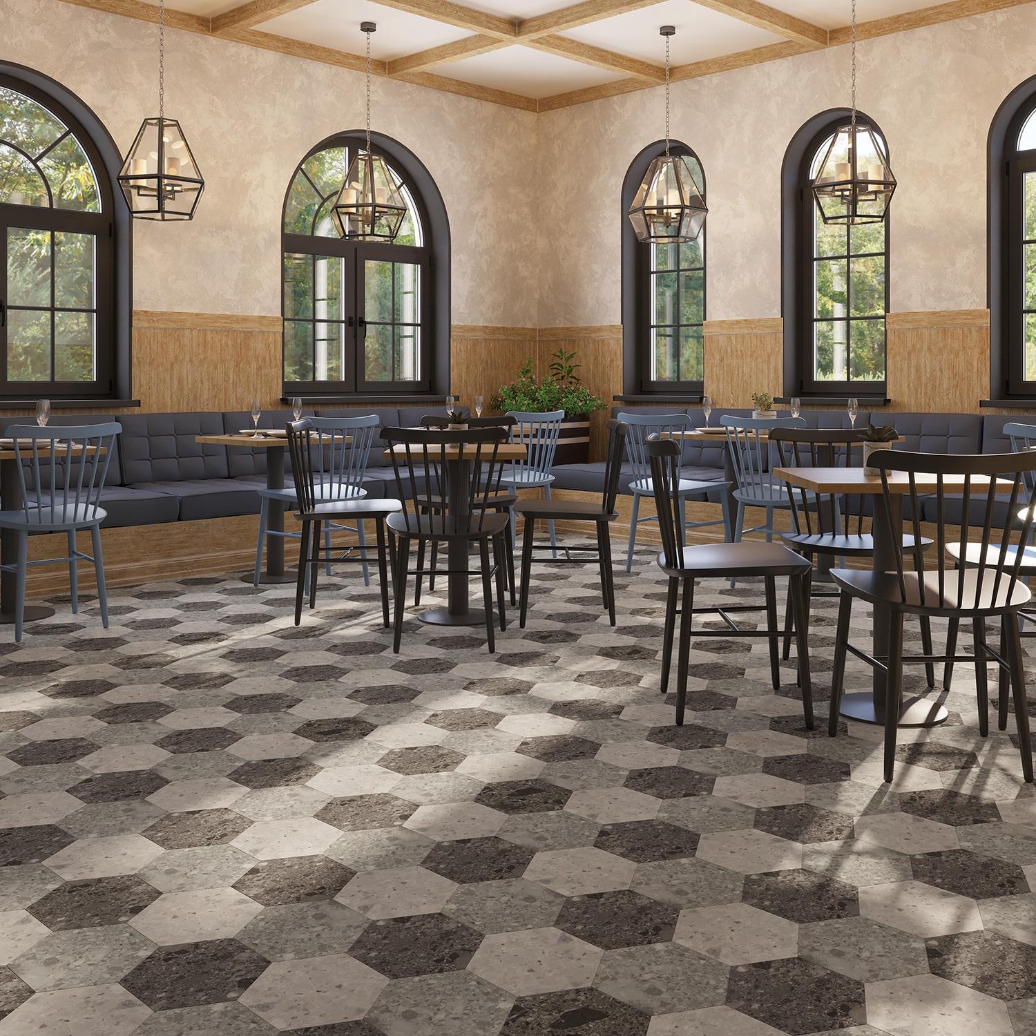 GlueCore Mosaic 28mil x 12" W x 10" L Glue Down Vinyl Tile Flooring
