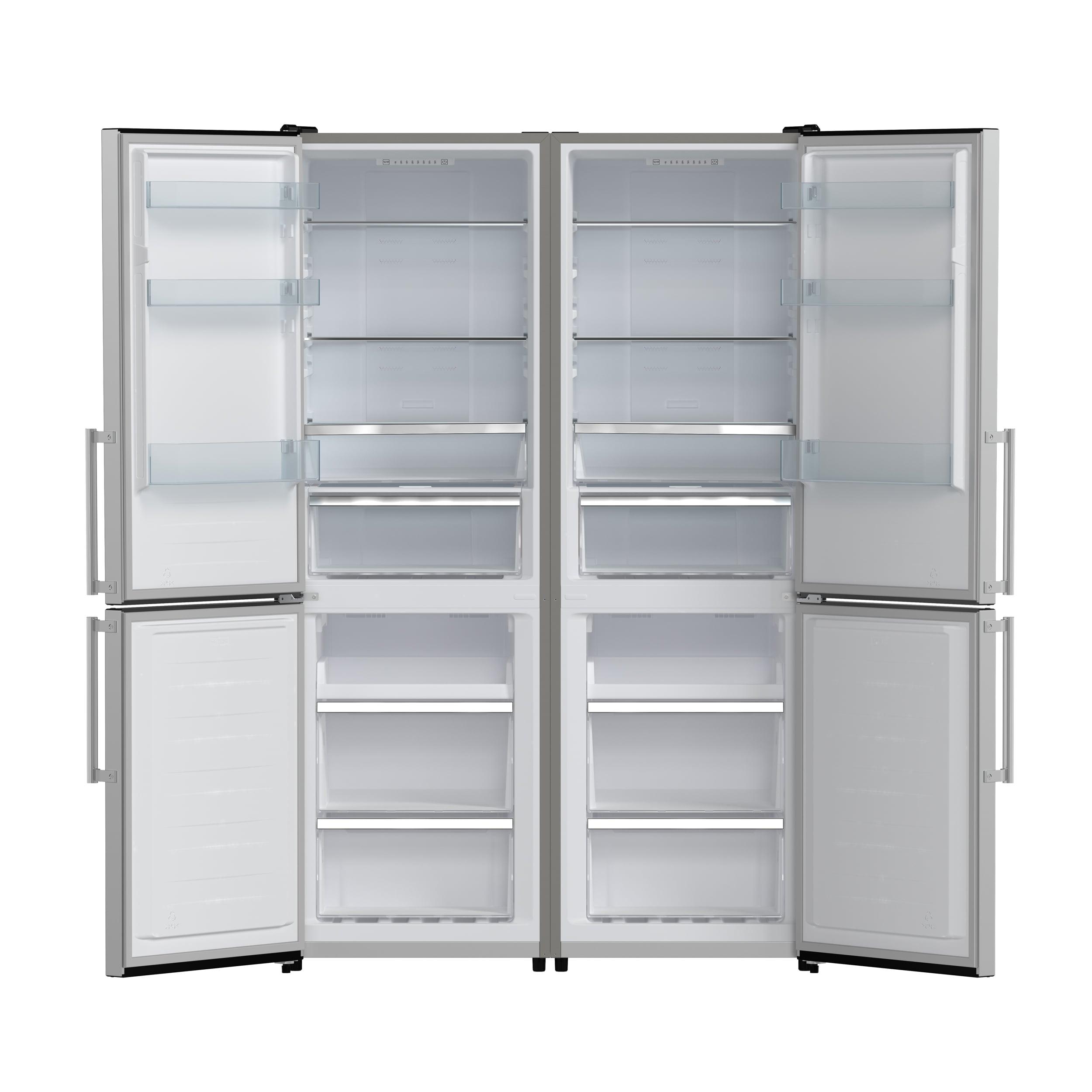 Guardia 46.8-Inch Side-by-Side Bottom Freezer Refrigerator Stainless Steel, 21.6 cu.ft.